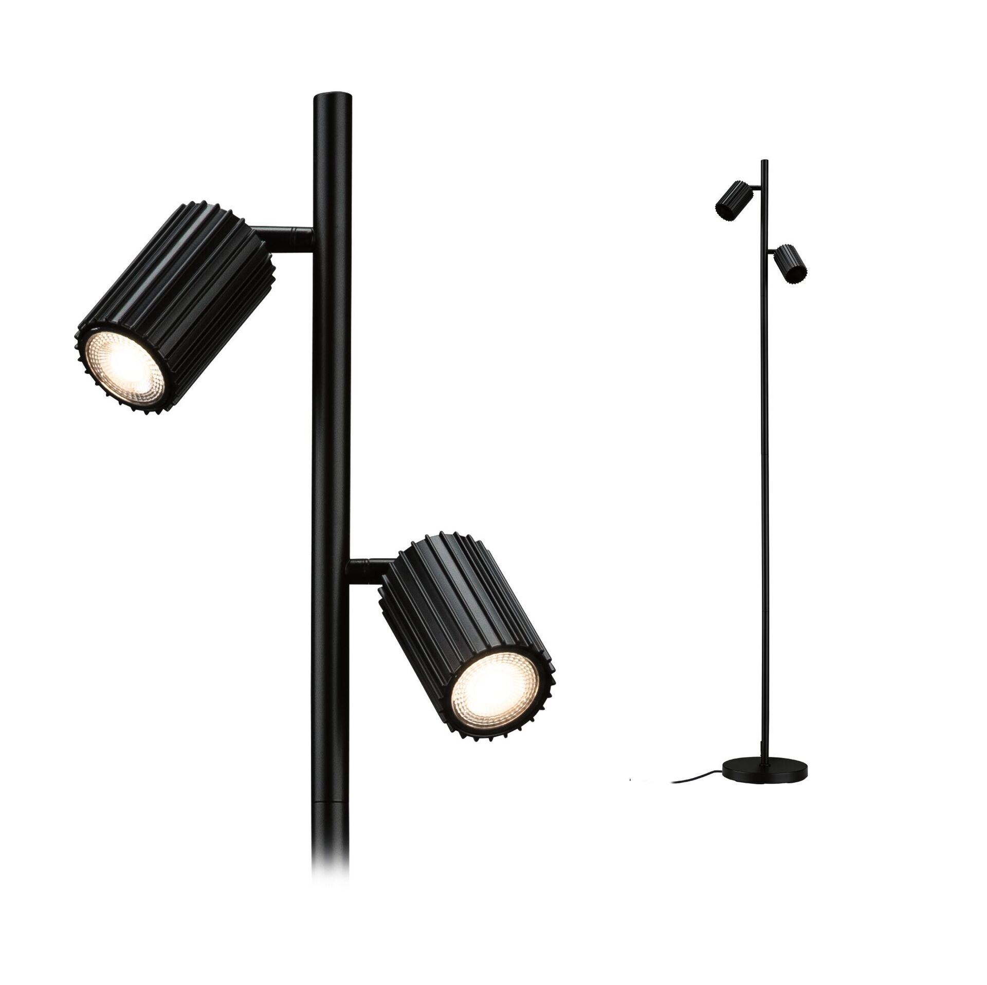 Levně PAULMANN Stojací svítidlo Lirena 1575mm max. 2x7W černá mat