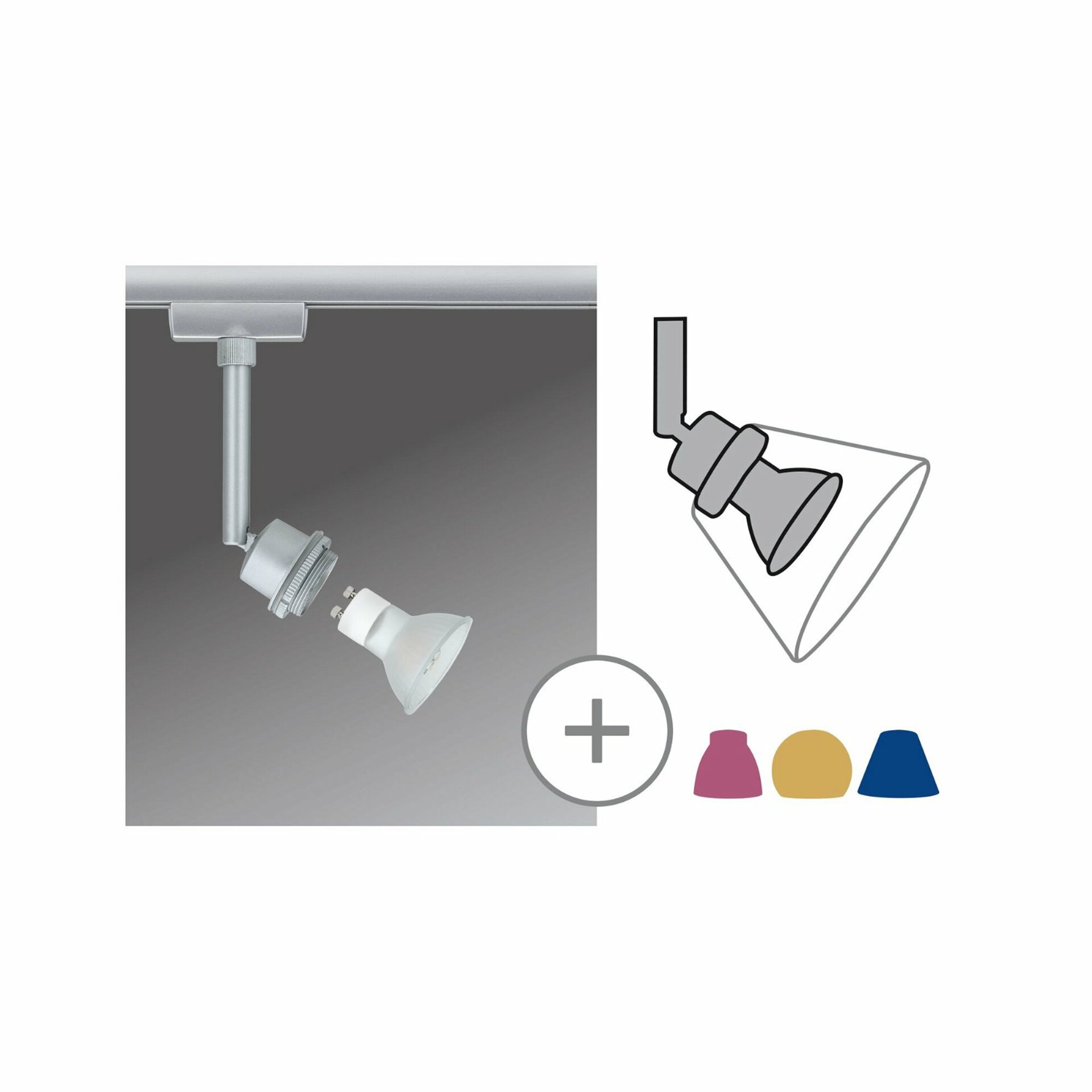 Paulmann spot pro kolejnicový systém Urail Basic LED DecoSystems 1x3,5W GZ10 matný chrom 951.82 P 95182