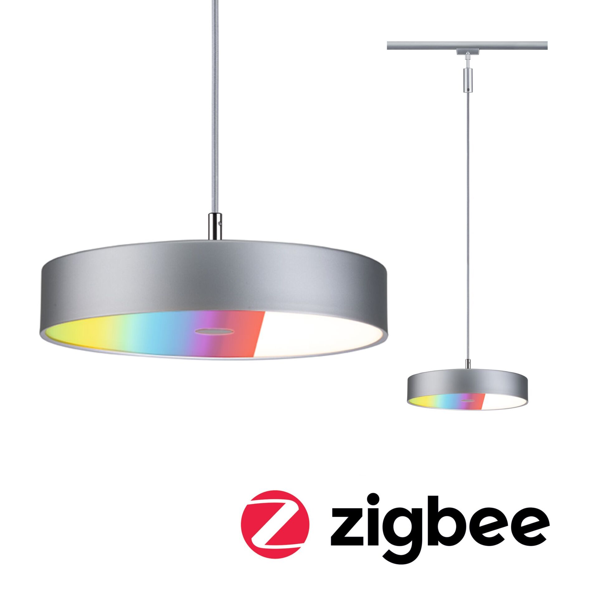 Levně PAULMANN URail závěs Smart Home Zigbee 3.0 Hildor RGBW 10W RGBW+ stmívatelné 230V matný chrom