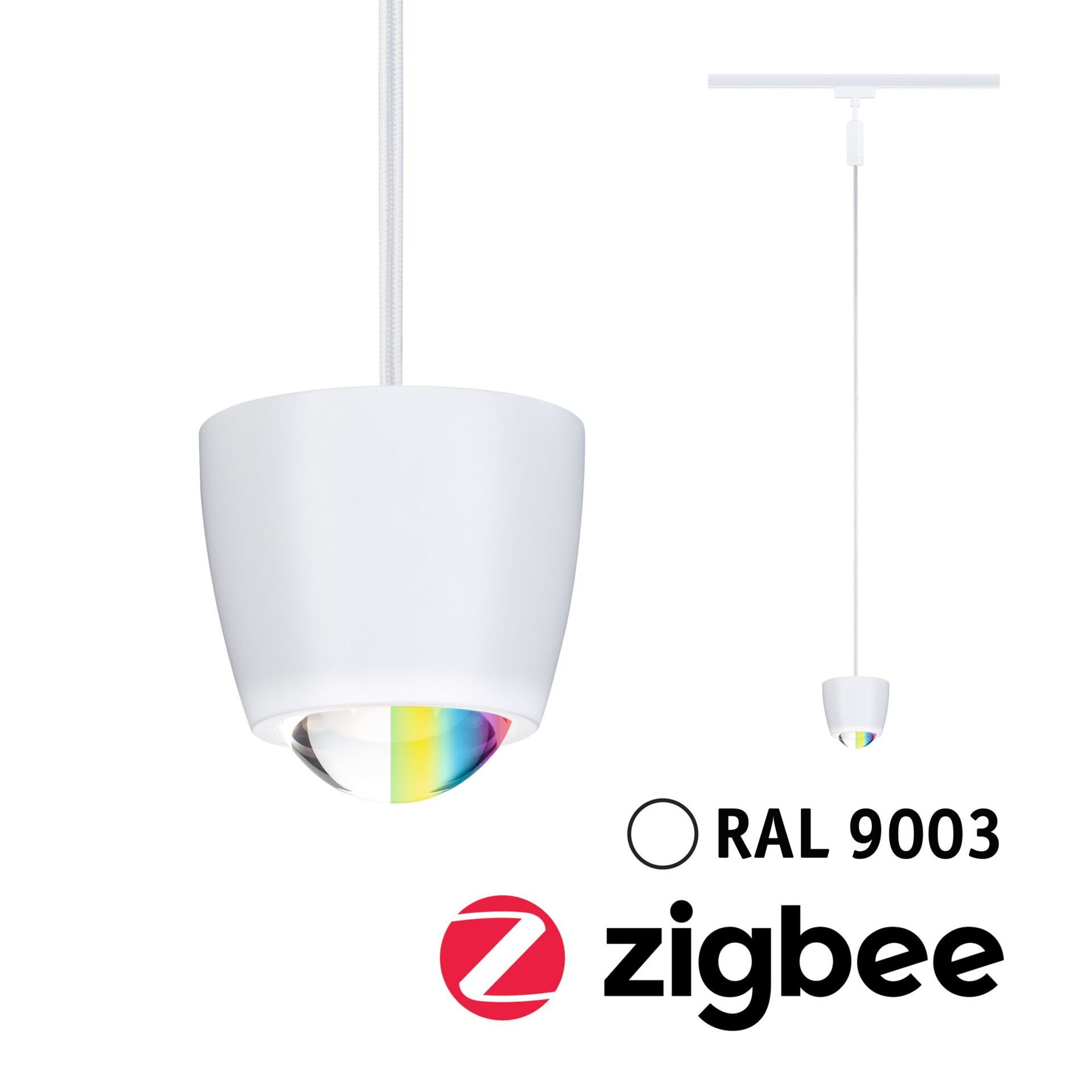 Levně PAULMANN URail závěs Smart Home Zigbee 3.0 Tyros RGBW 4,5W RGBW+ stmívatelné 230V bílá