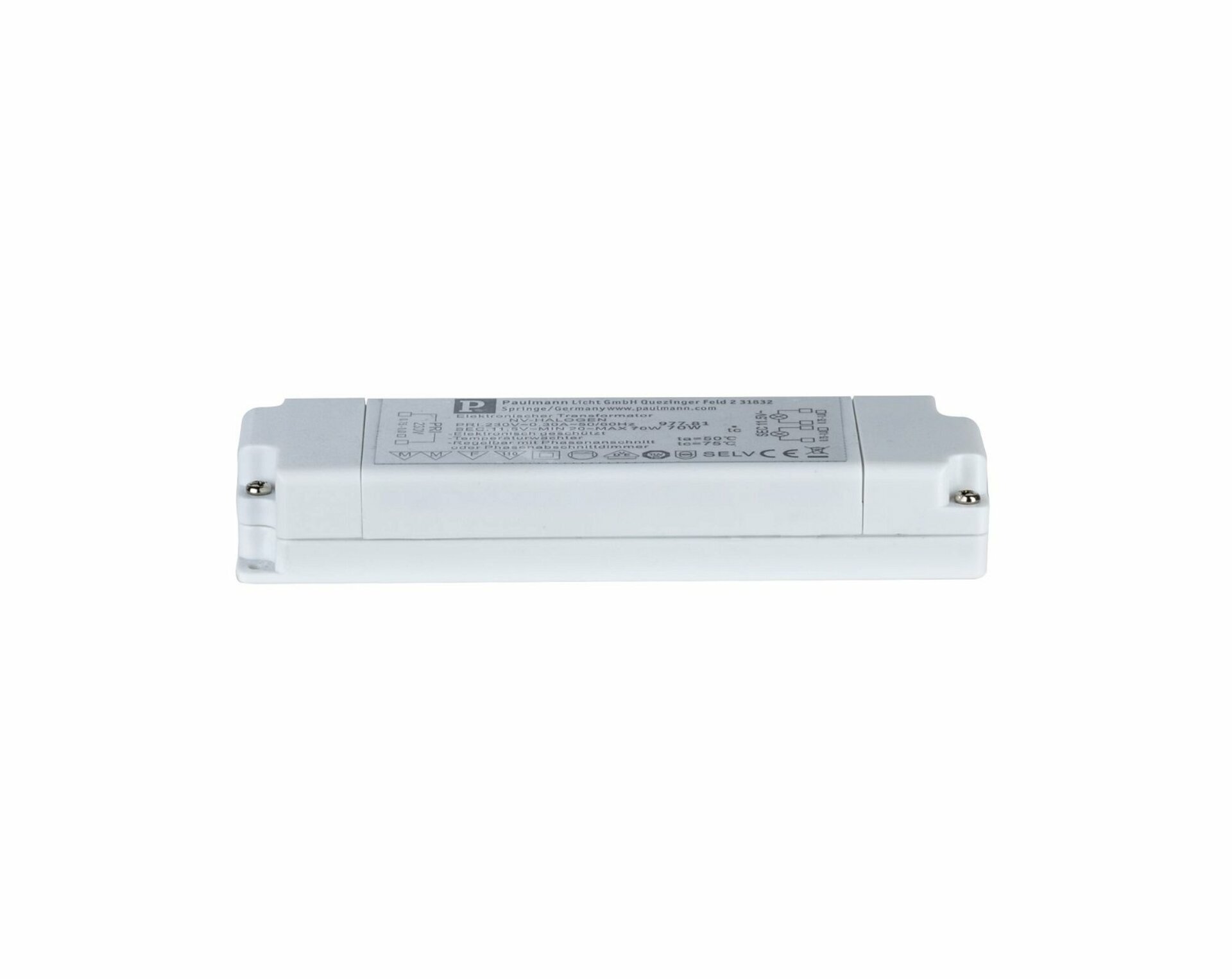 Paulmann VDE Euro Flat elektronický transformátor max.20-70W 230V 70VA bílá 977.81 P 97781