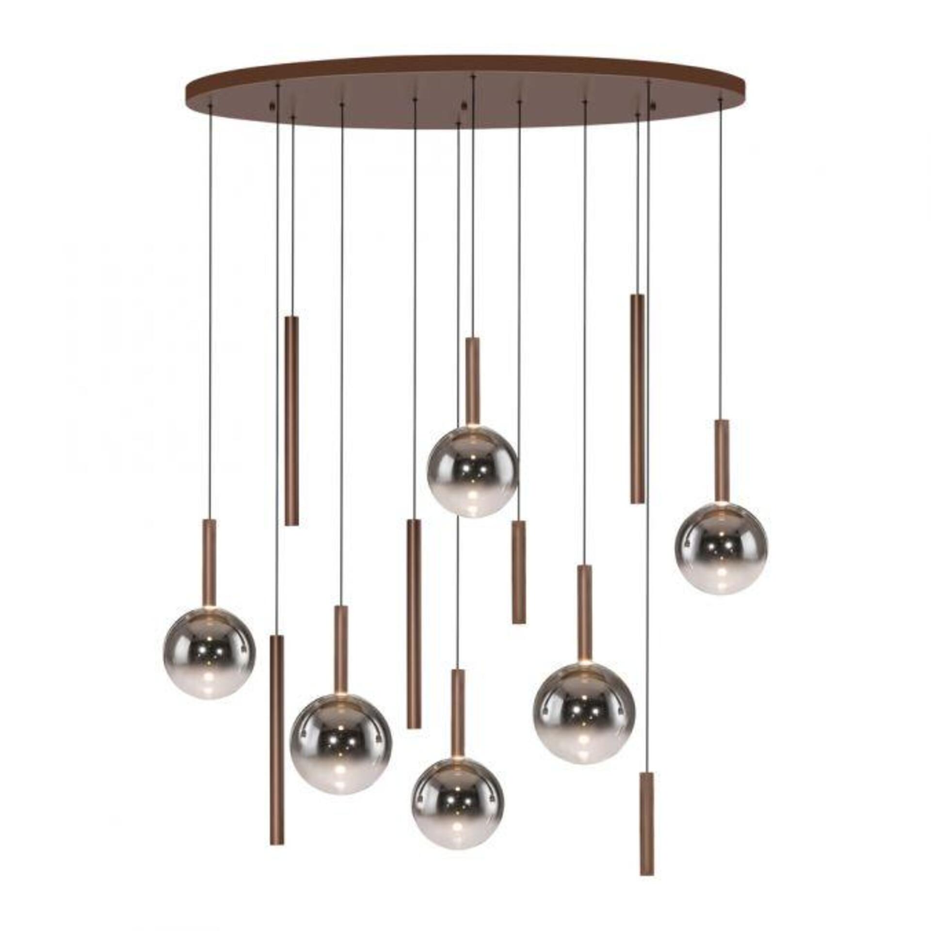 Levně PAUL NEUHAUS LED závěsné svítidlo BOWL, hnědé, stmívatelné vypínačem SimplyDim 2700K