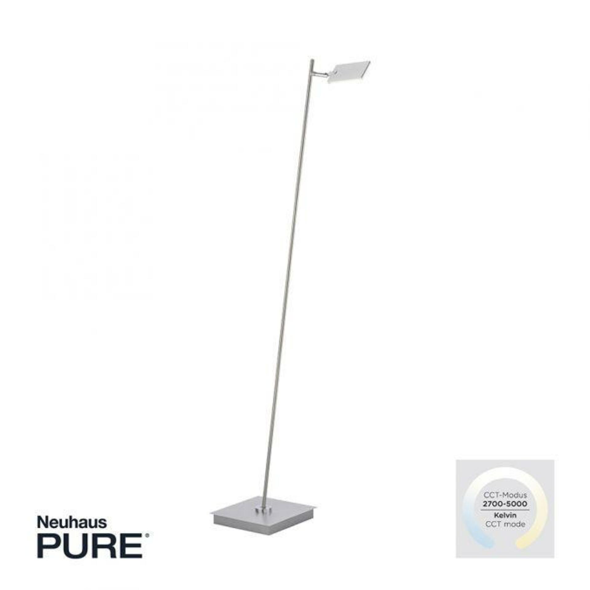 PAUL NEUHAUS PURE MIRA LED stojací svítidlo stříbrné, stmívatelné 2700-5000K