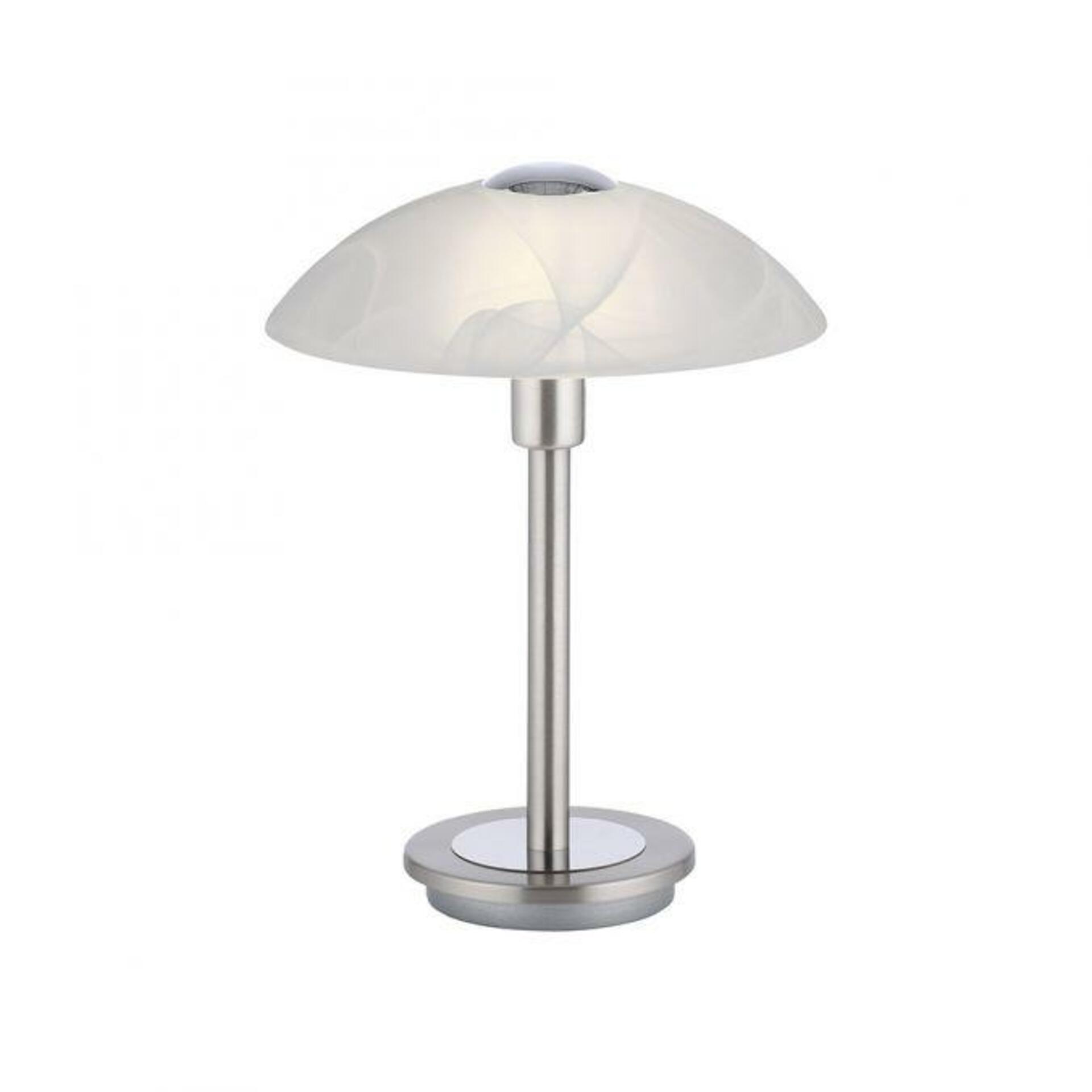 Levně PAUL NEUHAUS LED stolní lampa stříbrná alabastrový dekor sklo 3 krokové stmívání dotykovým stmívačem 3000K PN 4026-55
