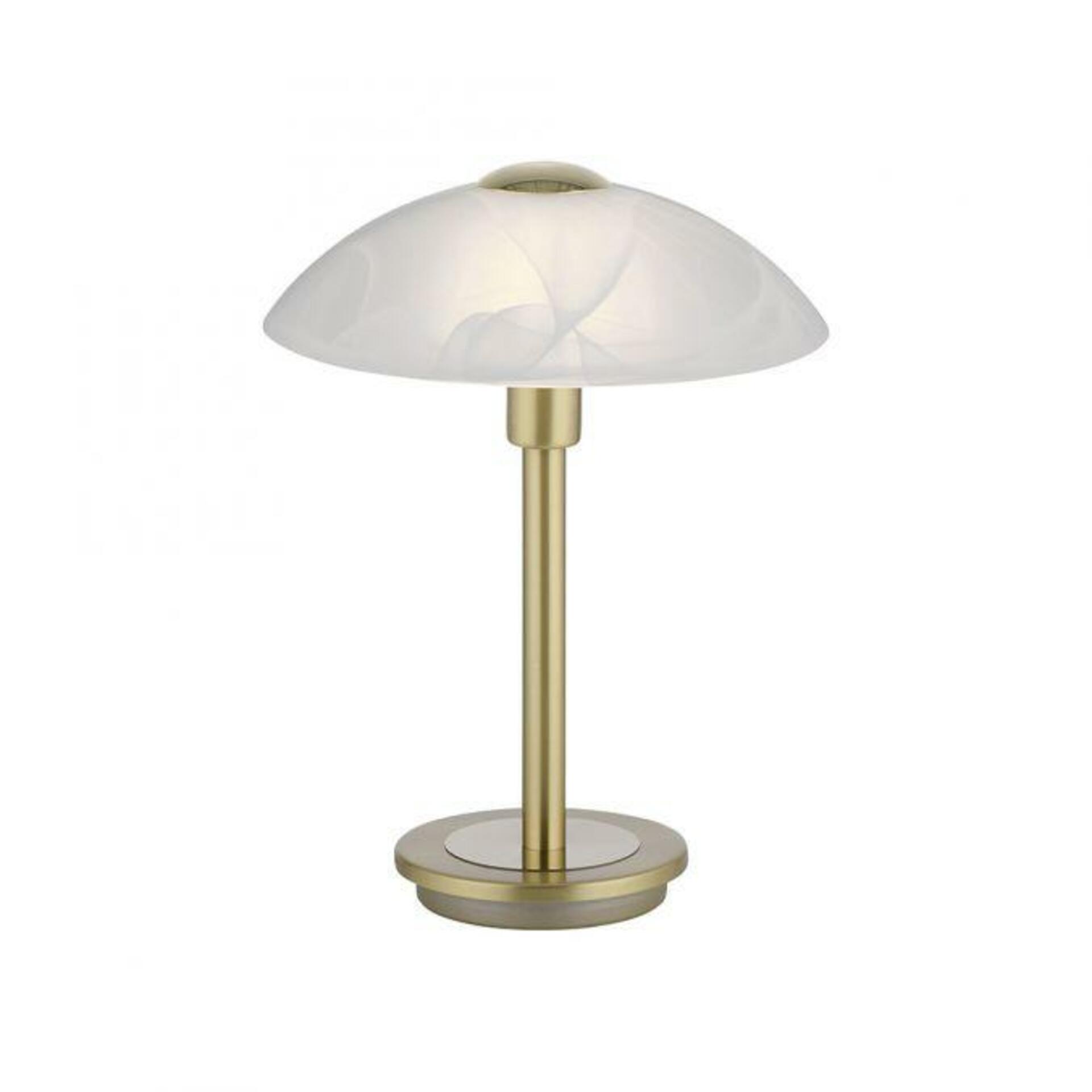 Levně PAUL NEUHAUS LED stolní lampa matná mosaz alabastrový dekor sklo 3 krokové stmívání dotykovým stmívačem 3000K PN 4026-60