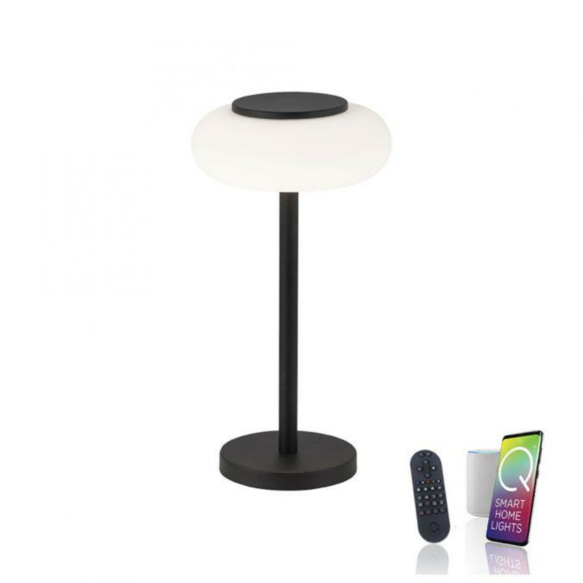 PAUL NEUHAUS Q ETIENNE LED stolní lampa, Smart Home, černá, stmívatelná, kruhová ZigBee 2700-5000K