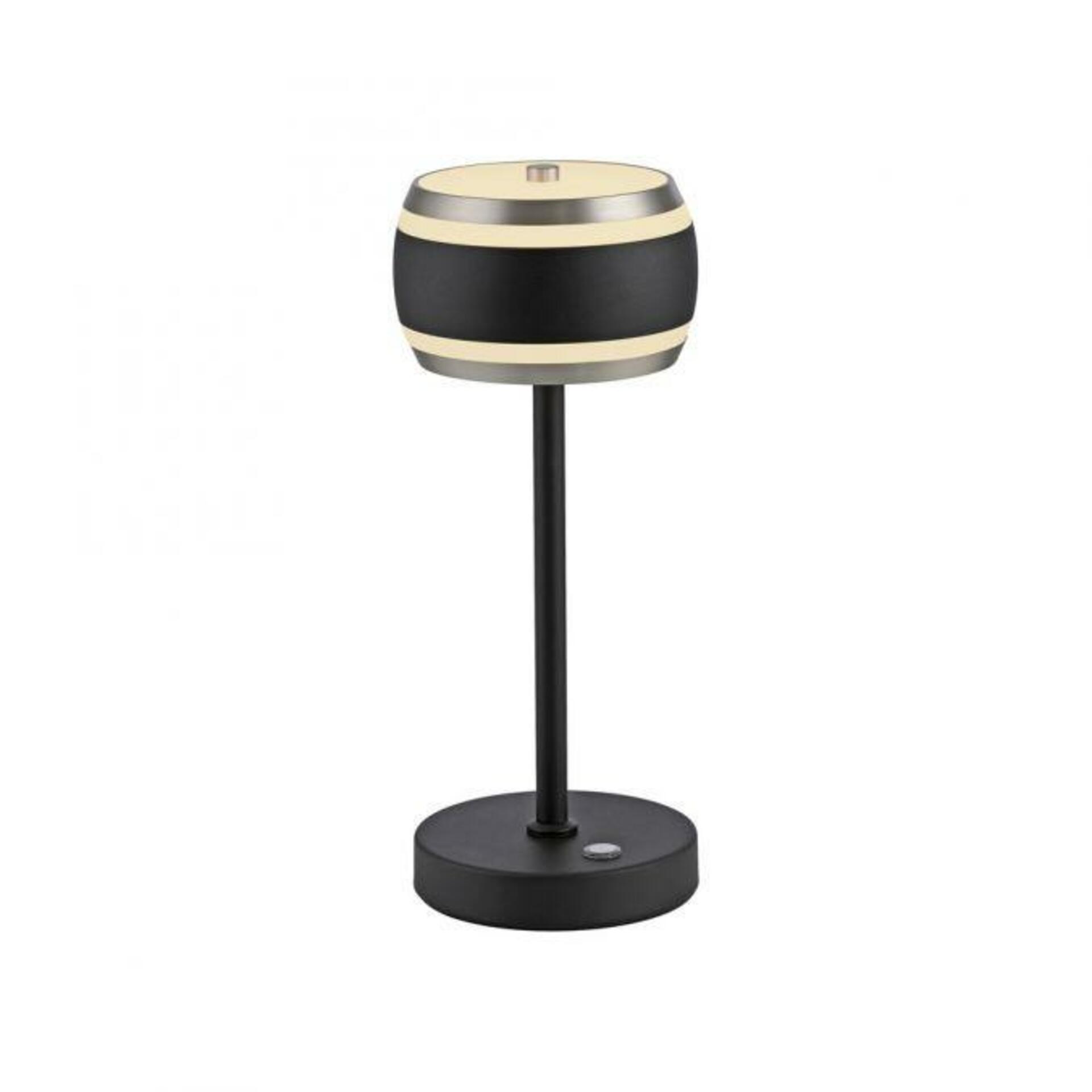 PAUL NEUHAUS LED nabíjecí stolní lampa PURE Falling Rings, černá / metalická šedá , dotykový vypínač 2200-5000K