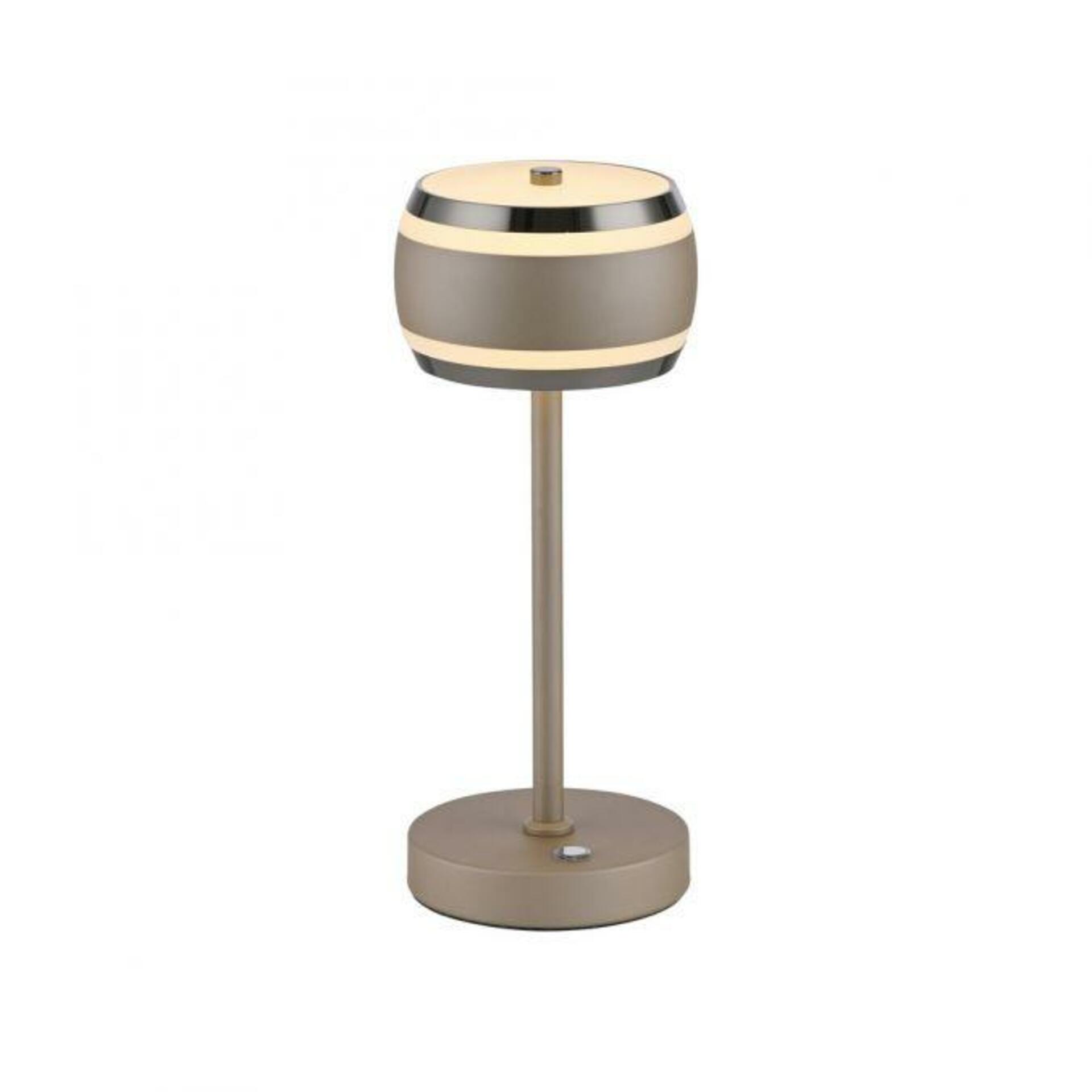 PAUL NEUHAUS LED nabíjecí stolní lampa PURE Falling Rings, bronzová, dotykový stmívač, 2200-5000K