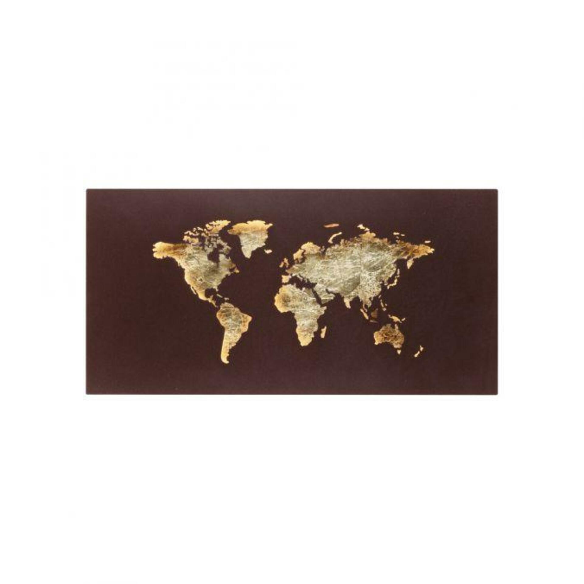 Levně PAUL NEUHAUS LED nástěnné svítidlo barva rzi obraz s osvětlením mapa světa 3000K PN 9056-48