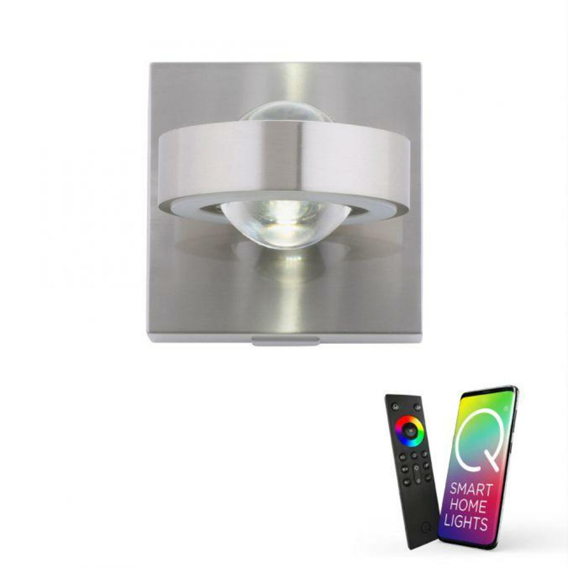 Levně PAUL NEUHAUS LED nástěnné svítidlo Q-MIA v barvě oceli s nastavitelnou barvou světla Smart Home ZigBee RGB+3000-5000K
