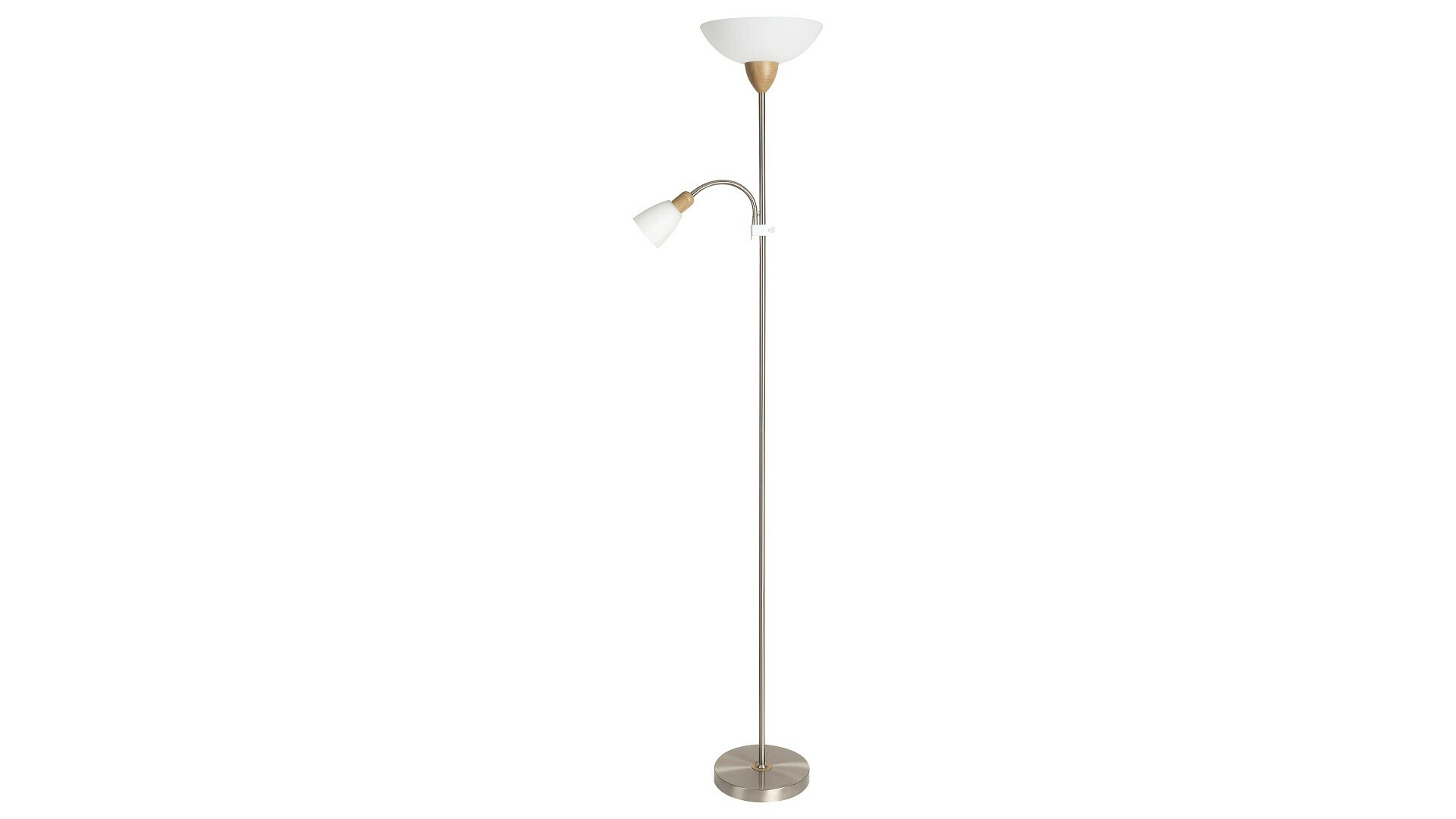 Levně Rabalux stojací lampa Diana E27 G45 1X MAX 40W + E14 1X MAX 40W saténová chromová 5739