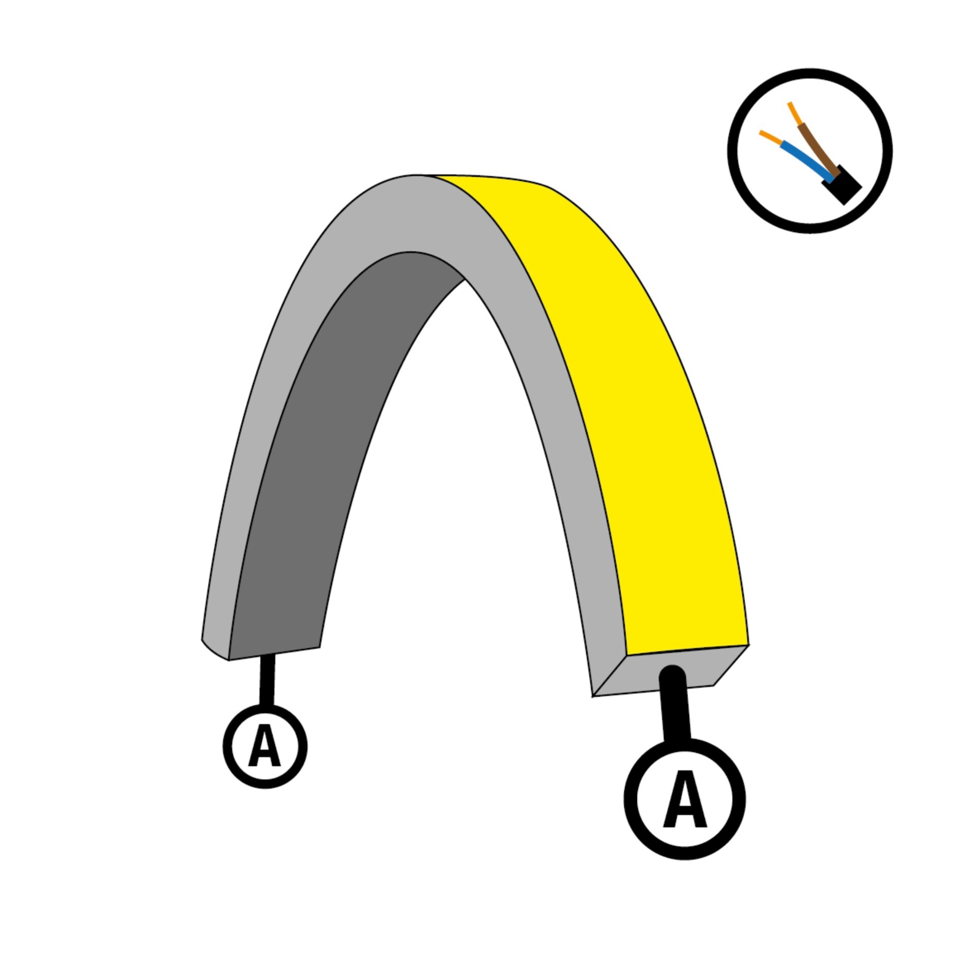 Levně SLC napájení pro LED pásek NeonFlex 230V Top-Bend Mono kabel A