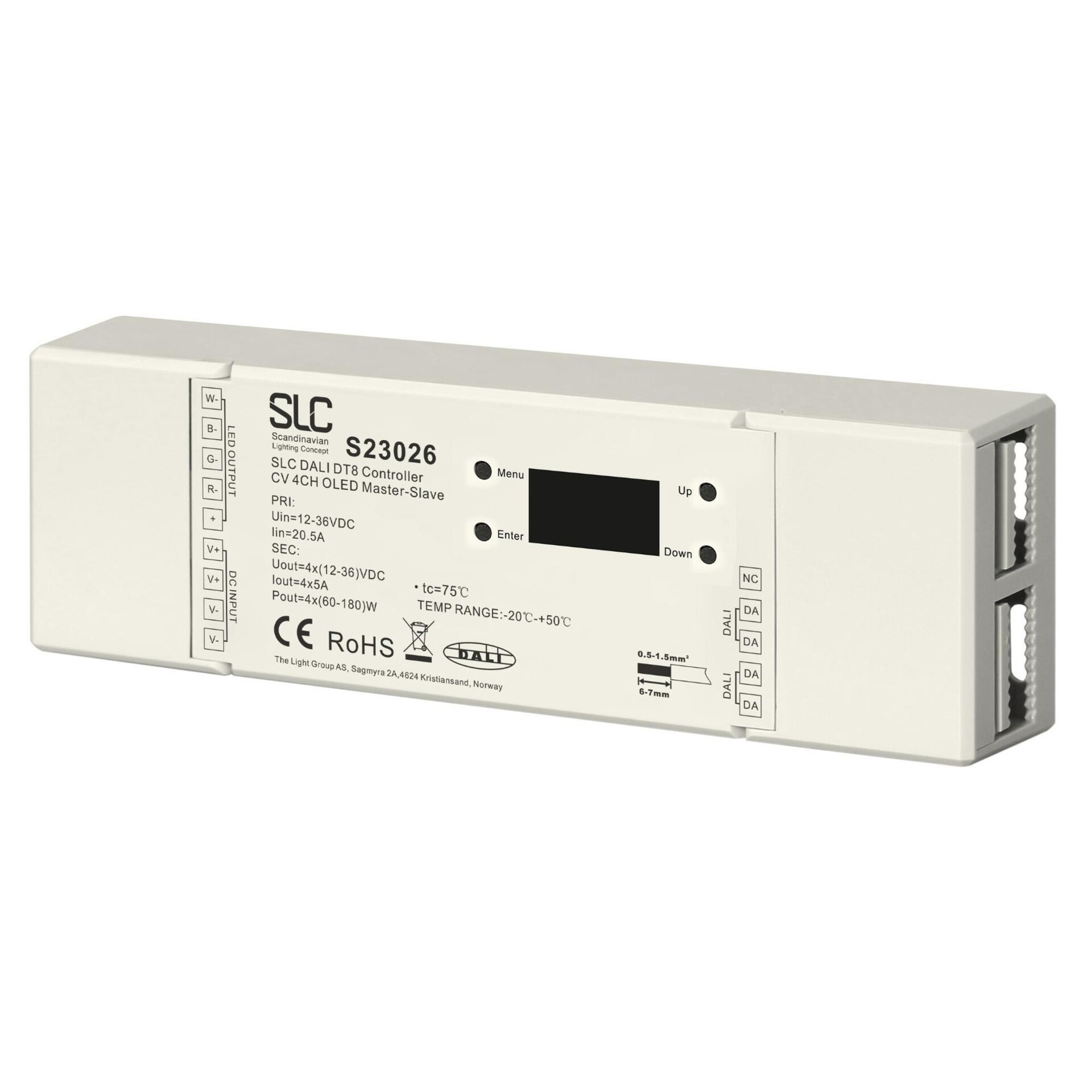 Levně SLC Controller 4x5A 12-36V 480W DALI IP20 RGBW/TW