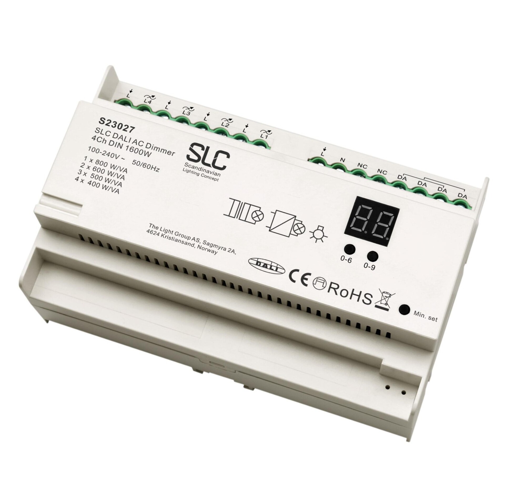 Levně SLC stmívač DALI 4CH 1600W IP21 DIN