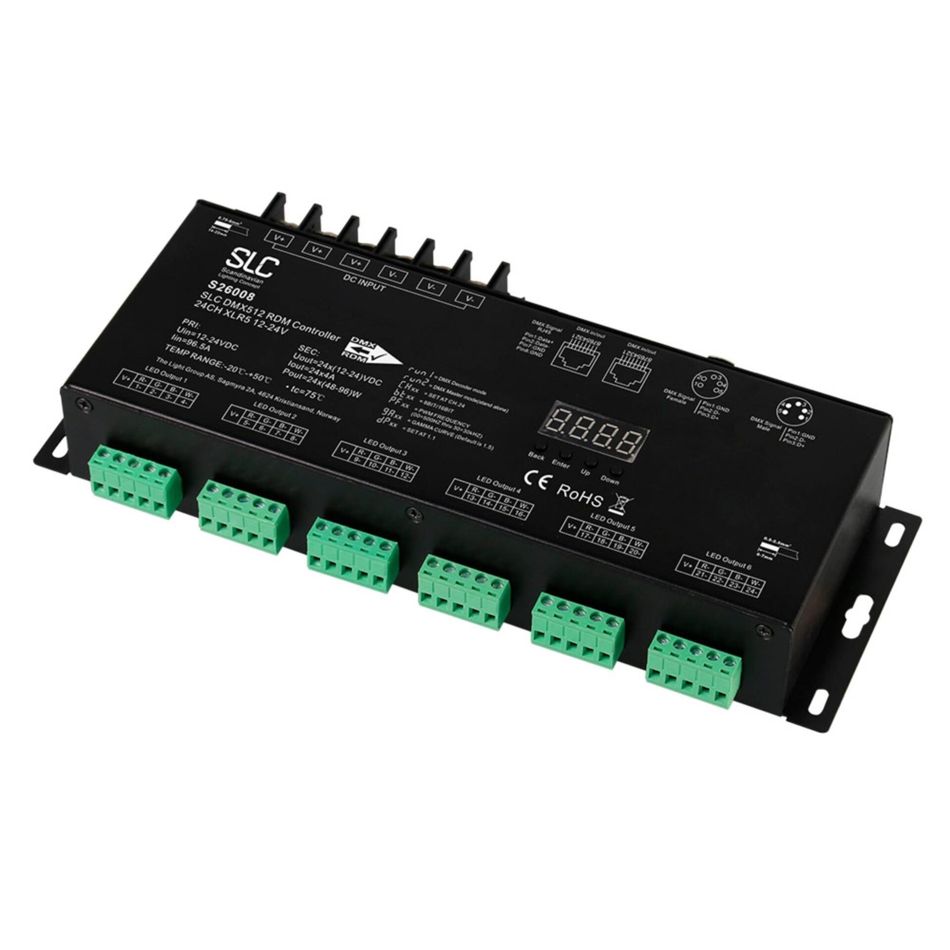 Levně SLC Controller RDM 24x4A XLR5 2304W DMX_512 IP20