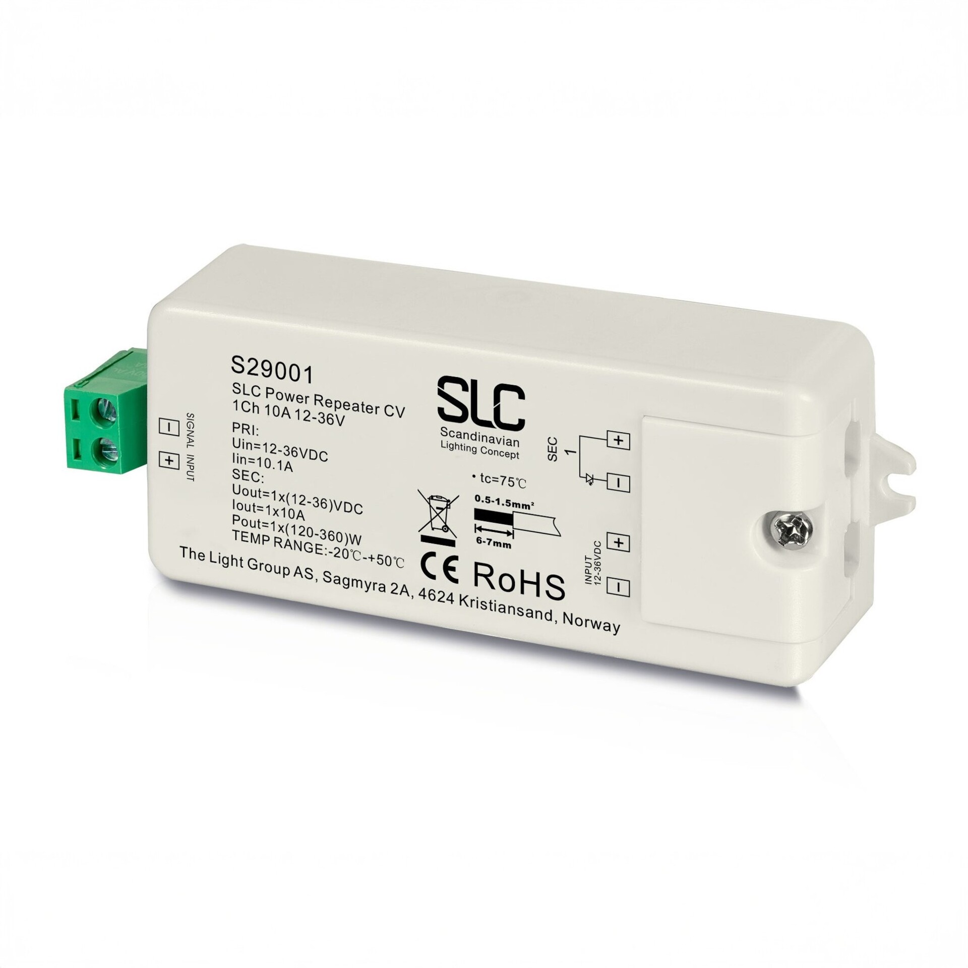 Levně SLC Power repeater 1x10A 12-36V 240W IP20