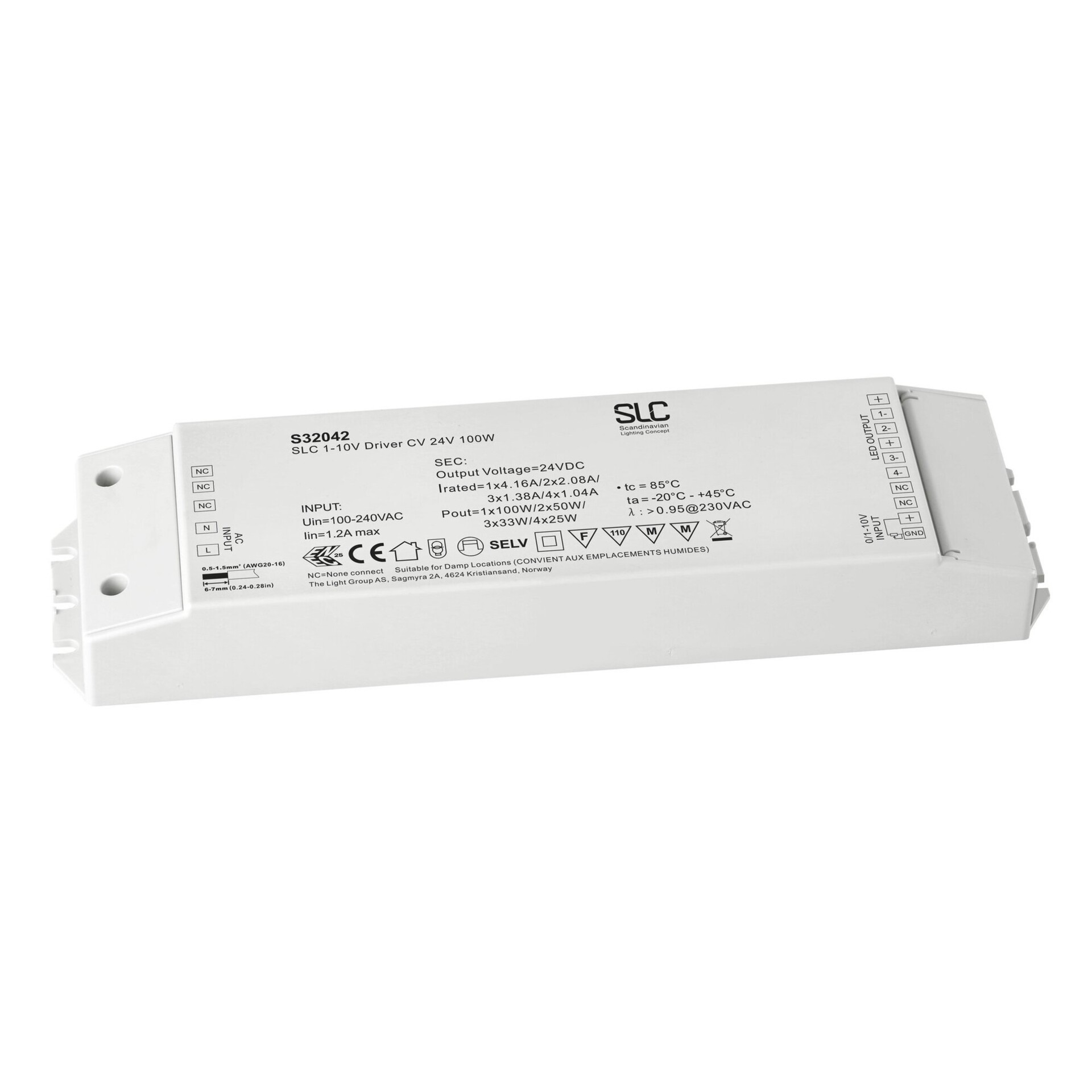 Levně SLC Driver 24V 100W 1-10V IP20