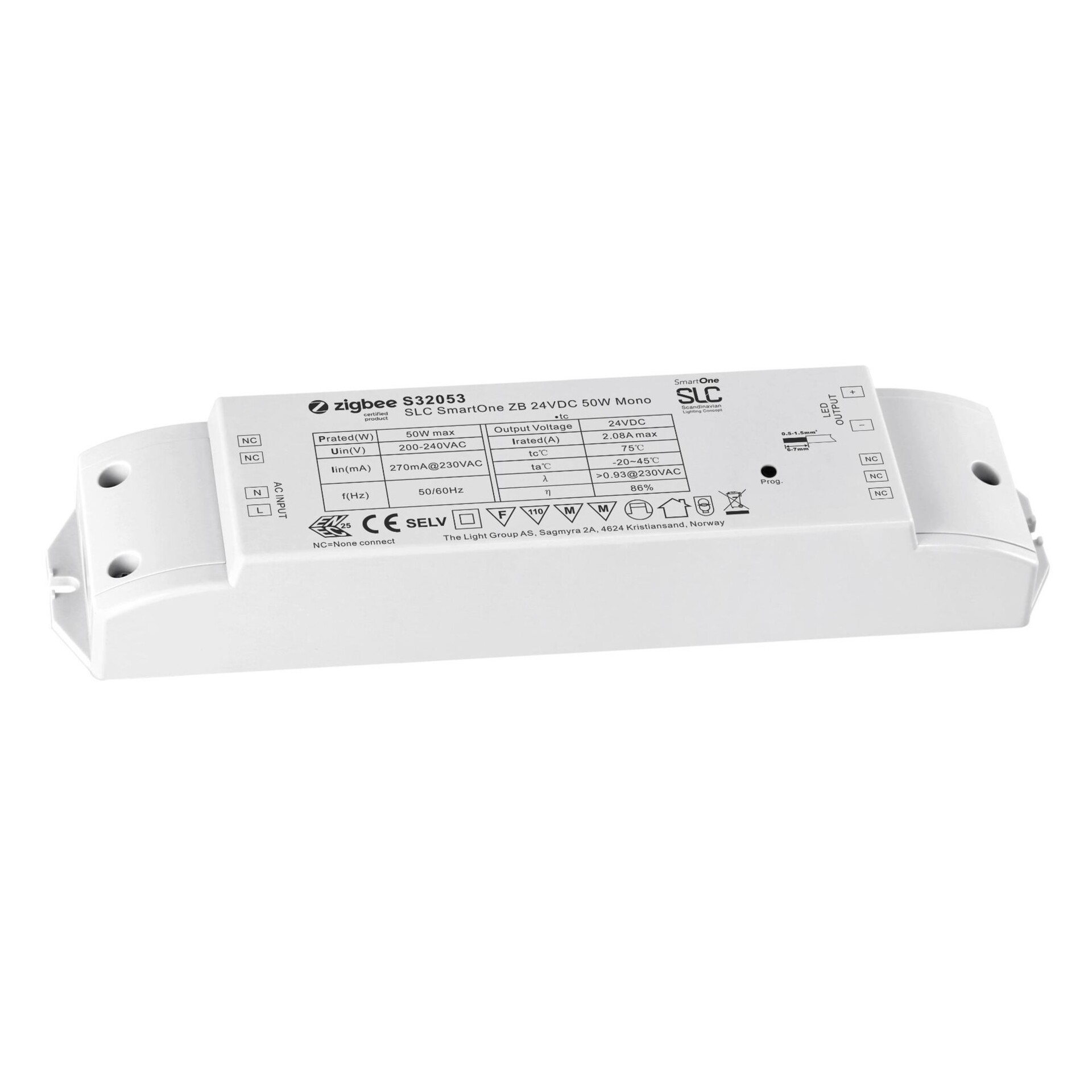 Levně SLC SmartOne Driver 24V Mono 50W Zigbee /PushDim IP20