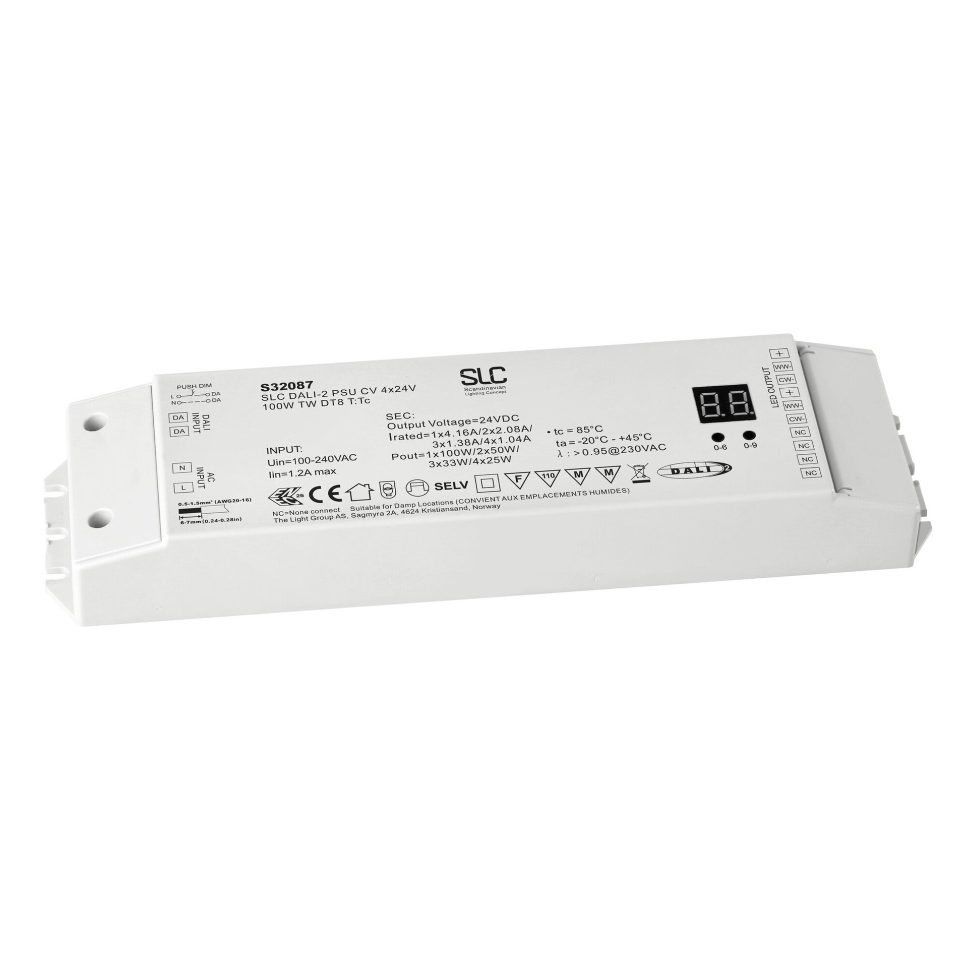 Levně SLC Driver 24V 4CH TW 100W DALI IP20 DT8