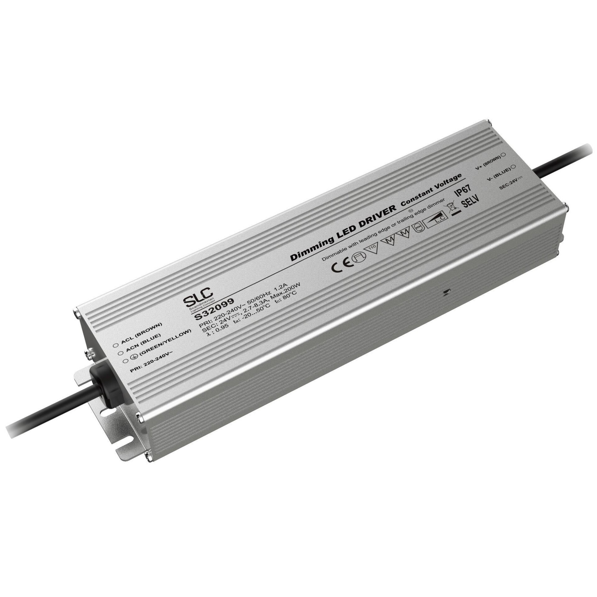 Levně SLC Driver 24V 65 - 200W hliník stmívatelný triak IP67