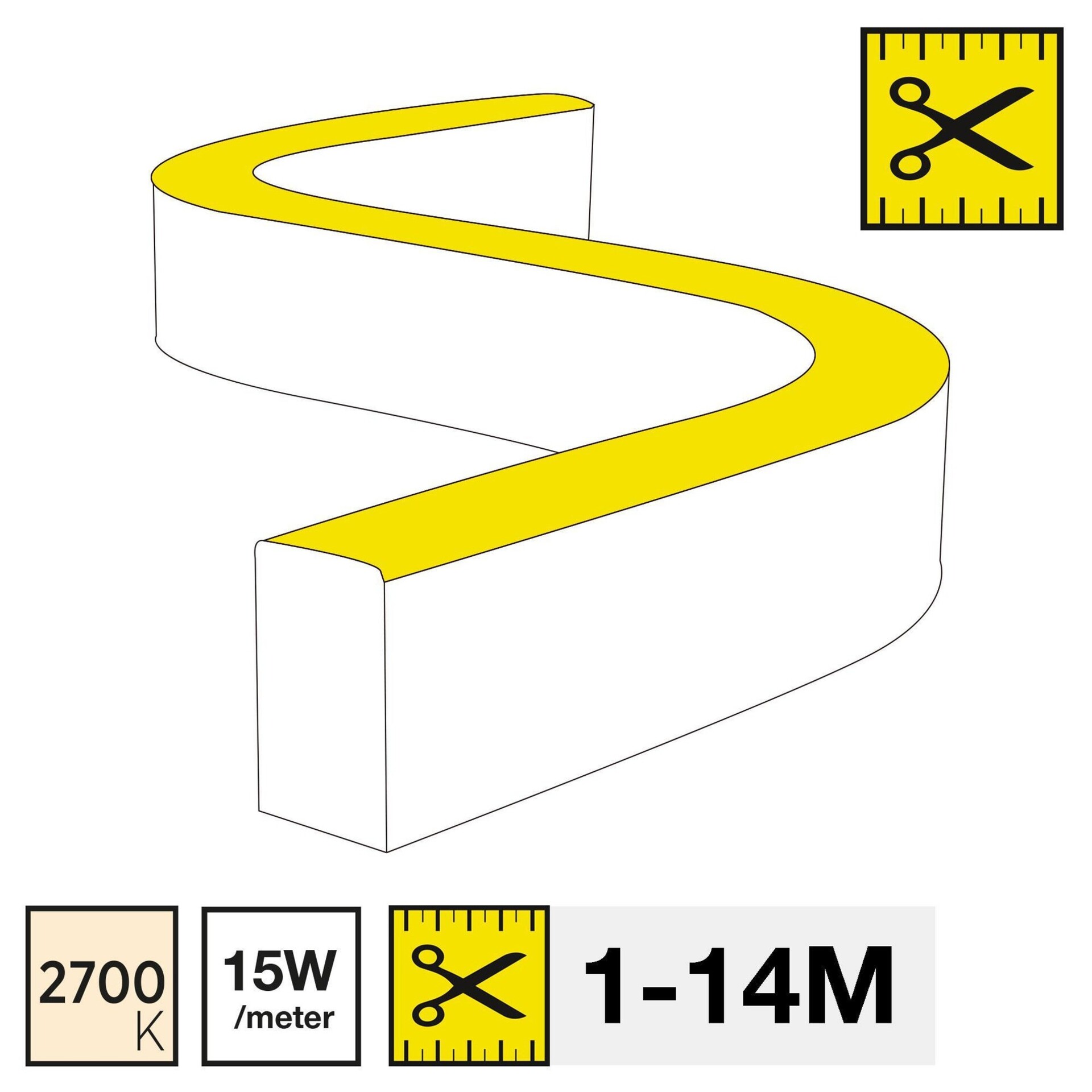 Levně LED pásek SLC NEON FLEX SIDE 2700K 15W 500LM 1-14M IP67