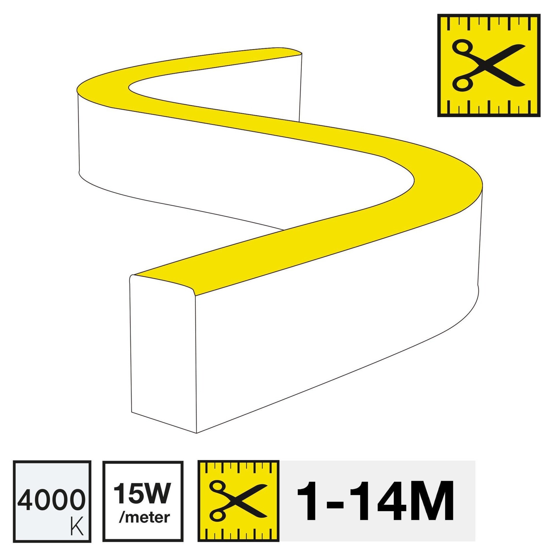Levně LED pásek SLC NEON FLEX SIDE 4000K 15W 519LM 1-14M IP67