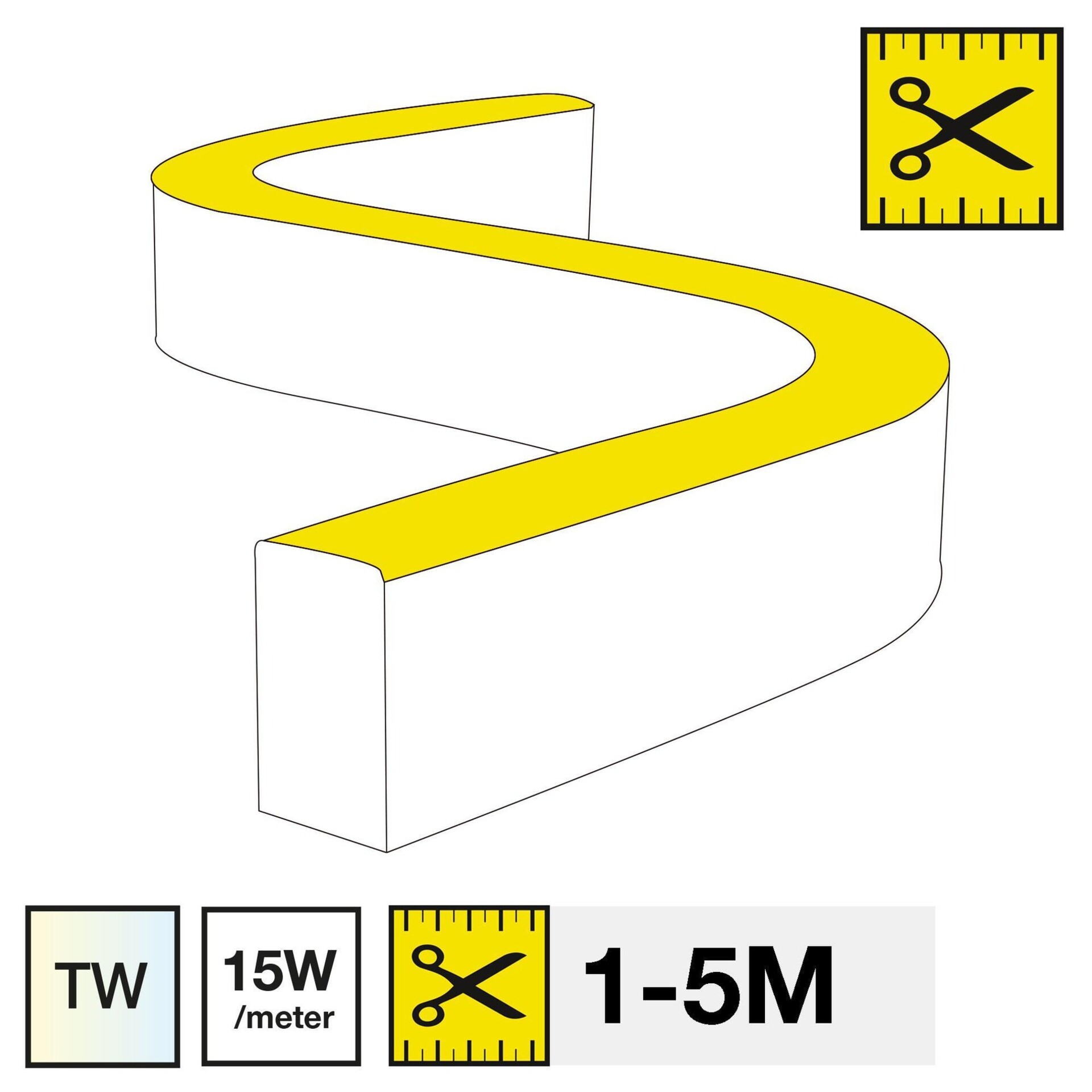 Levně LED pásek SLC NEON FLEX SIDE TW 2400-6500K 15W 366LM 1-5M IP67