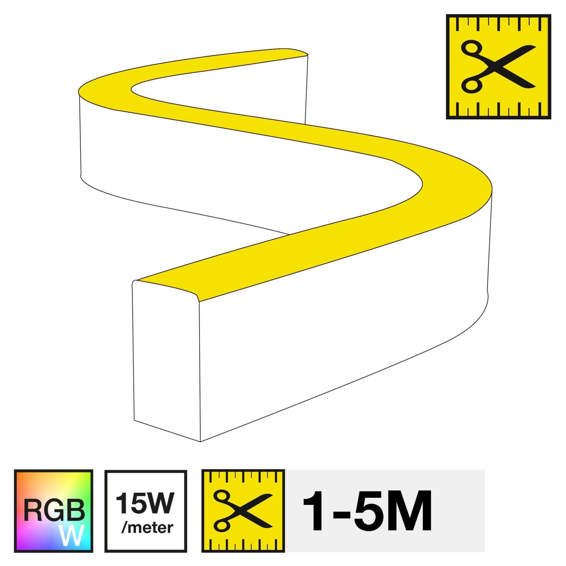 Levně LED pásek SLC NEON FLEX SIDE RGB+W 3000K 15W 295LM 1-5M IP67