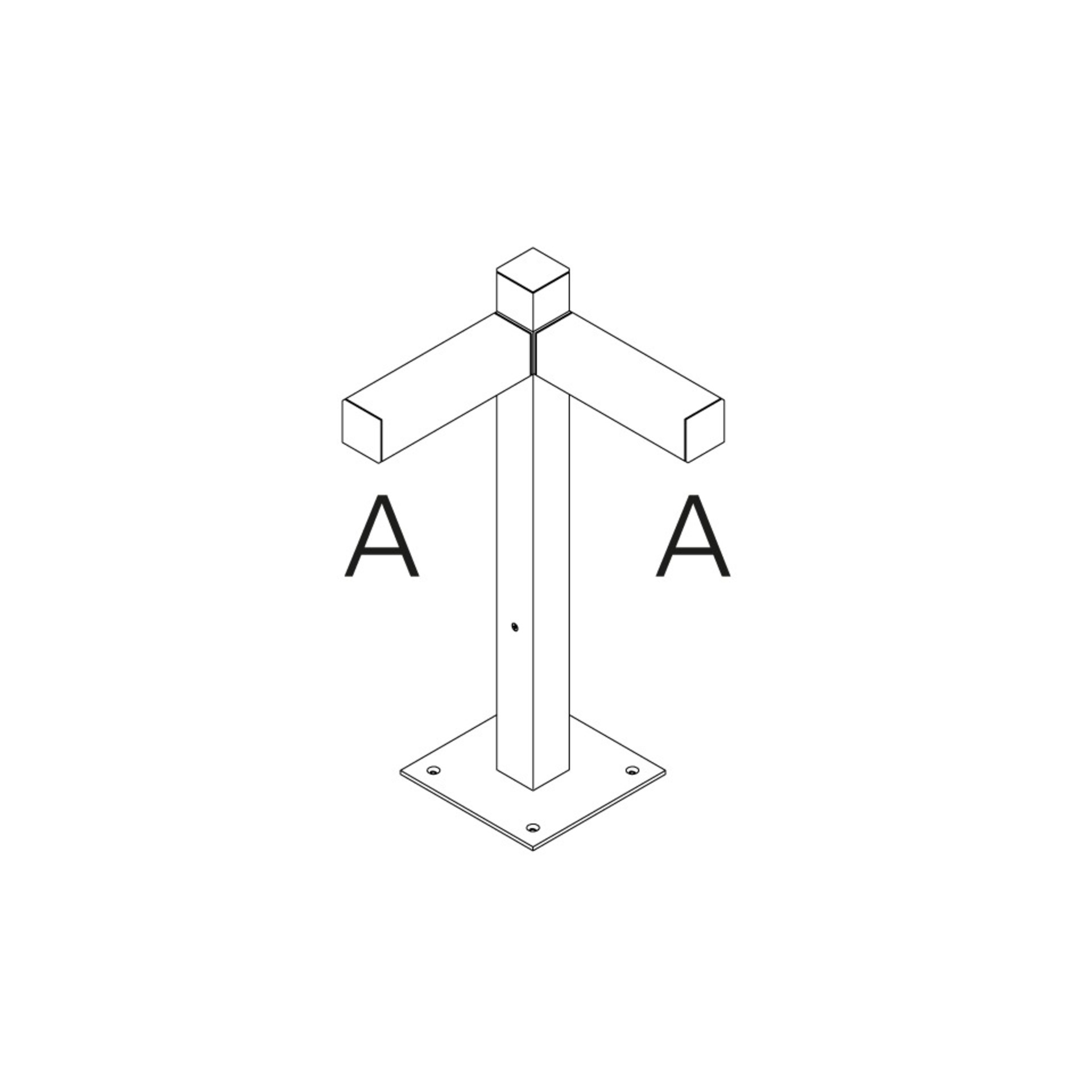 Levně Artemide venkovní sloupek Walking Pole 600 Architectural Outdoor, 2x90° hlavice, 60 cm