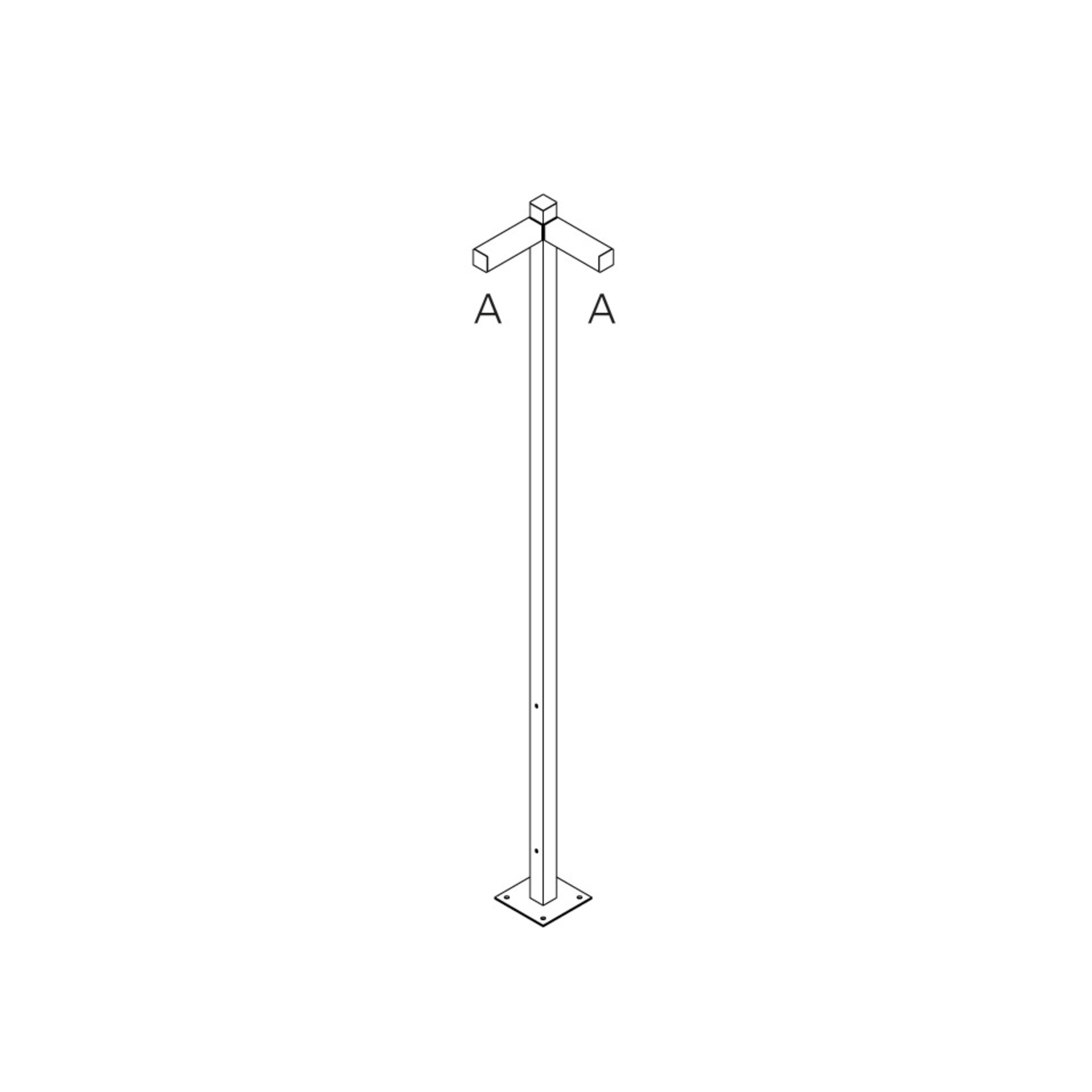 Levně Artemide venkovní svítidlo Walking Pole 2500 Architectural Outdoor, 2x90° hlavice, 250 cm