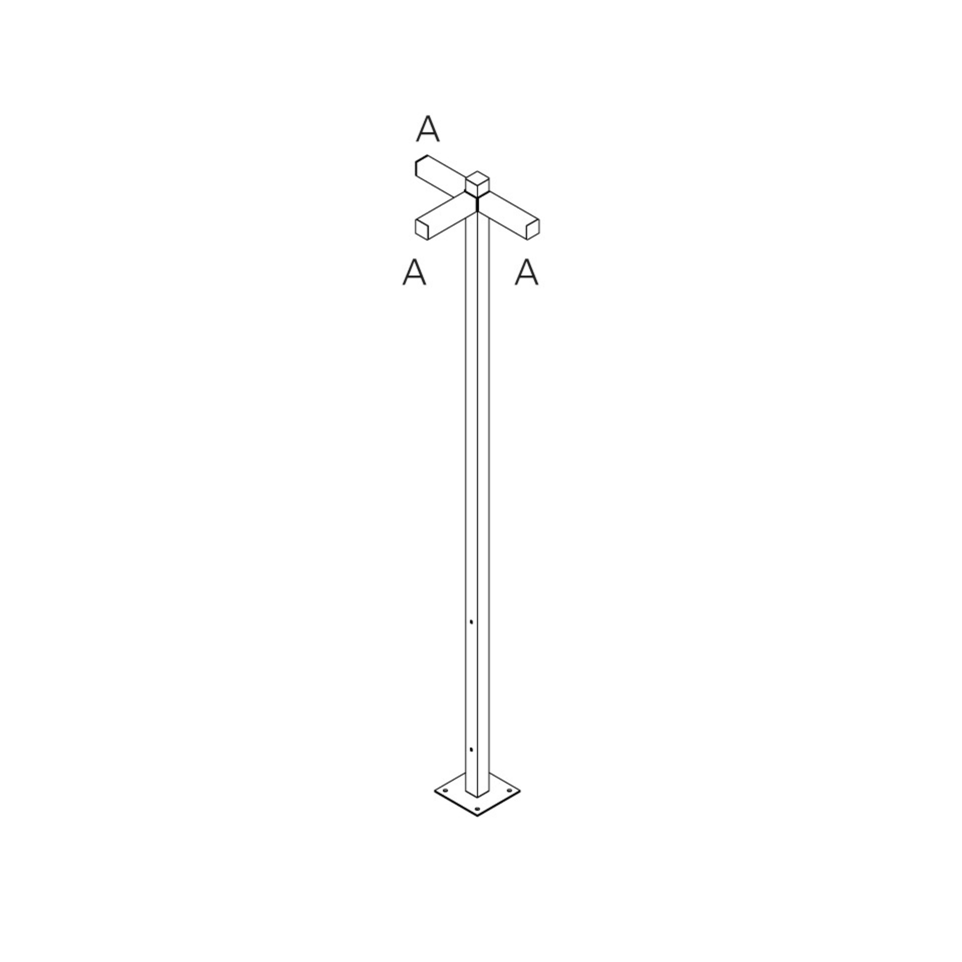 Levně Artemide venkovní svítidlo Walking Pole 2500, 3x180° hlavic, 250 cm