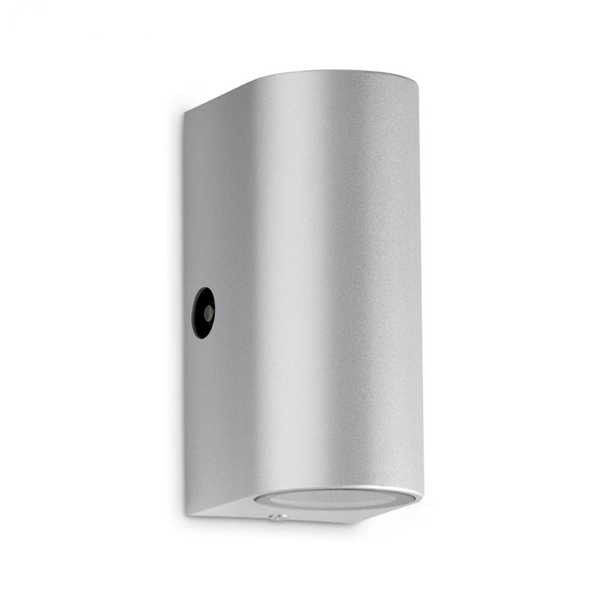 Levně BRILONER TELEFUNKEN LED venkovní nástěnné svítidlo s čidlem, 15,1 cm, 10 W, stříbrná IP44 TF 307104TF