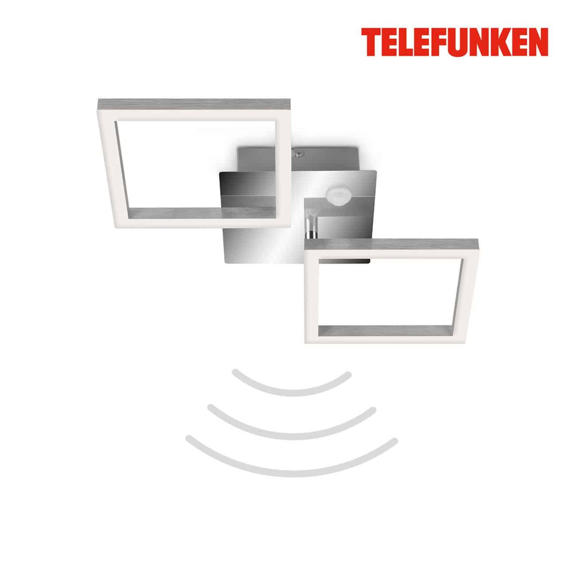 BRILONER TELEFUNKEN LED stropní svítidlo s čidlem, 47 cm, 12 W, chrom-hliník TF 318508TF