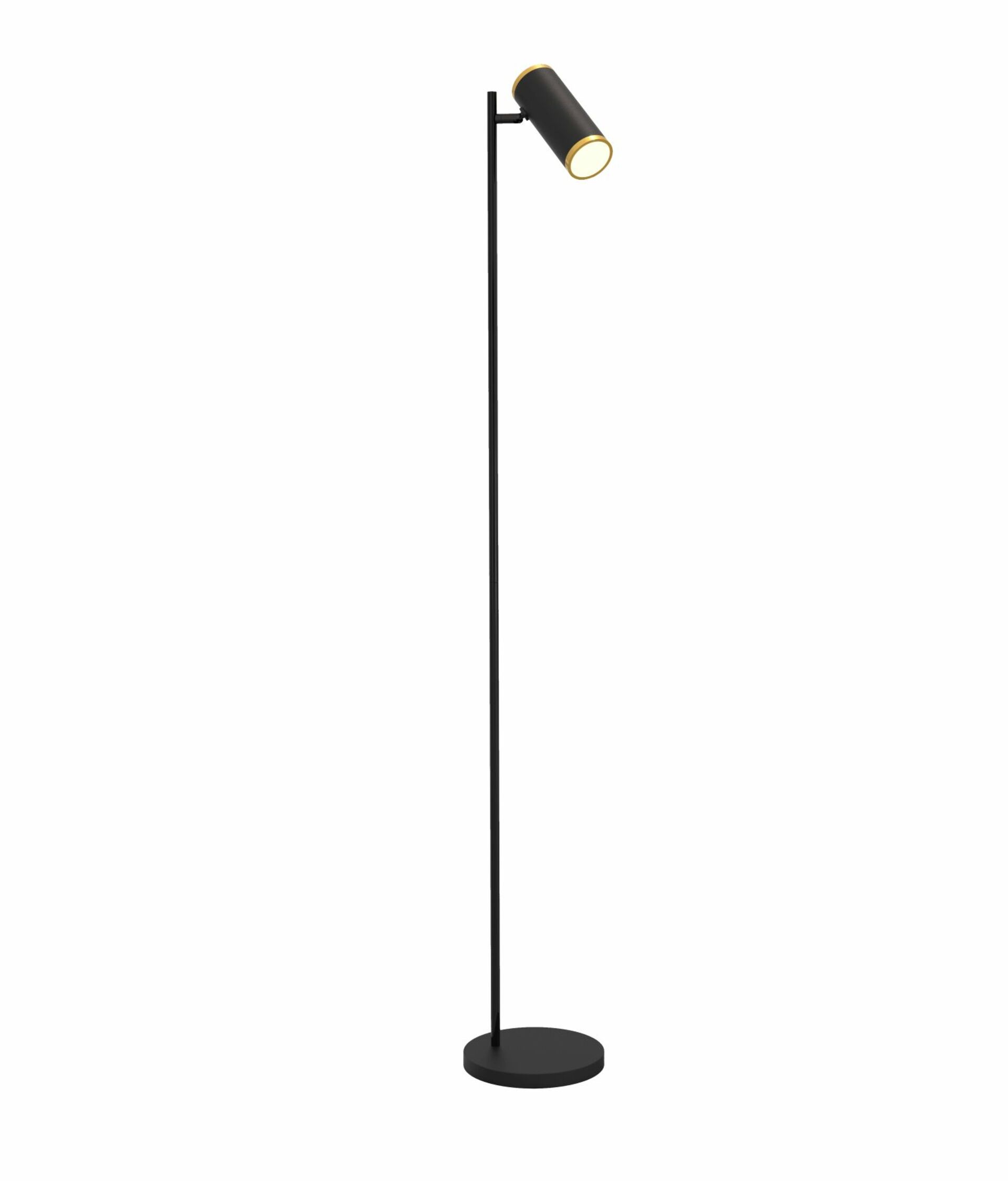 Levně WOFI Stojací lampa Toulouse 1x 10W LED 1050lm 3000K černá + zlatá 3003-104