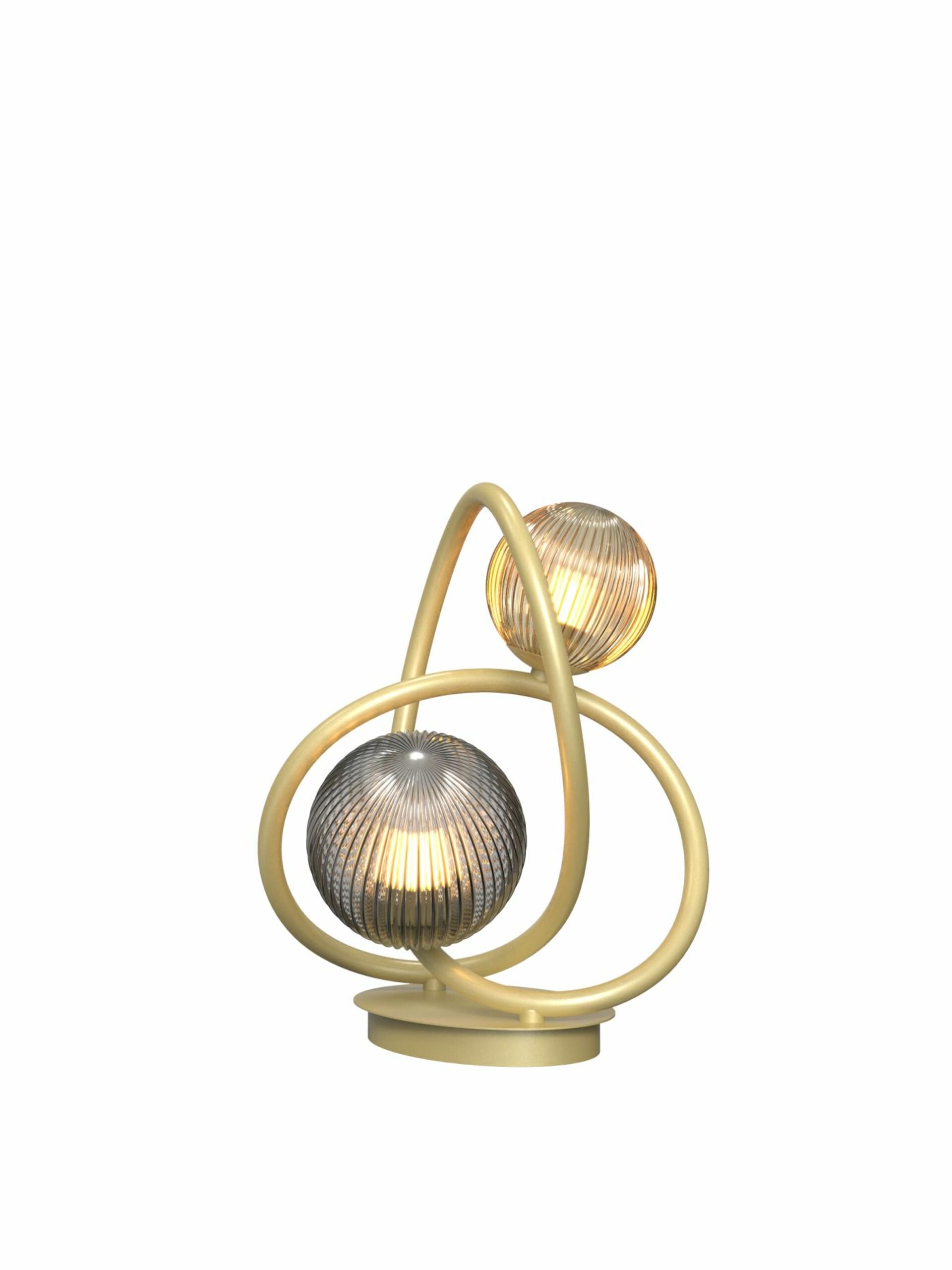 WOFI Stolní lampa Metz 2x 3,5W G9 780lm 3000K zlatá + kouřová 8015-204