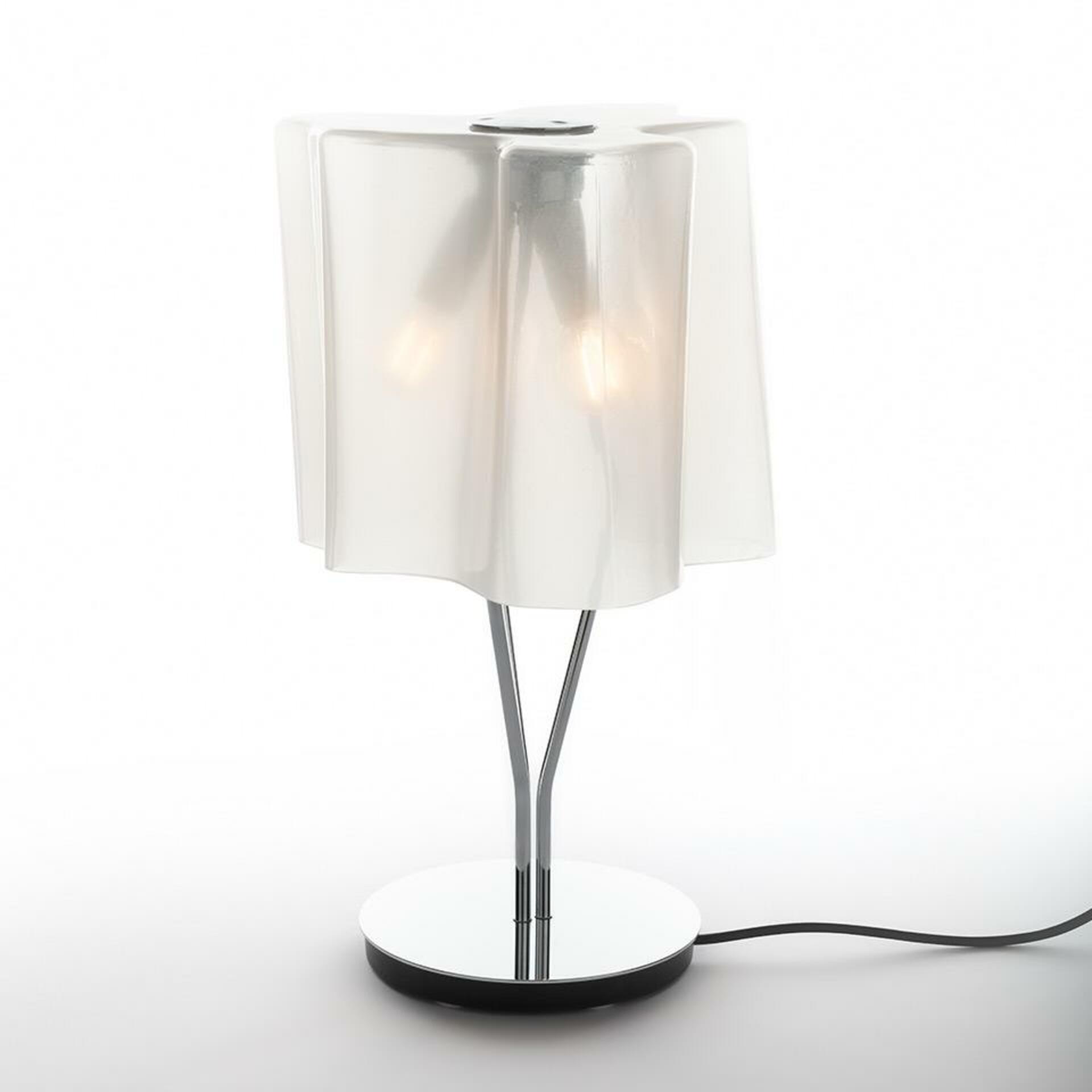 Levně Artemide Logico stolní lampa - Difuzor hedvábí, chromová struktura 0457120A