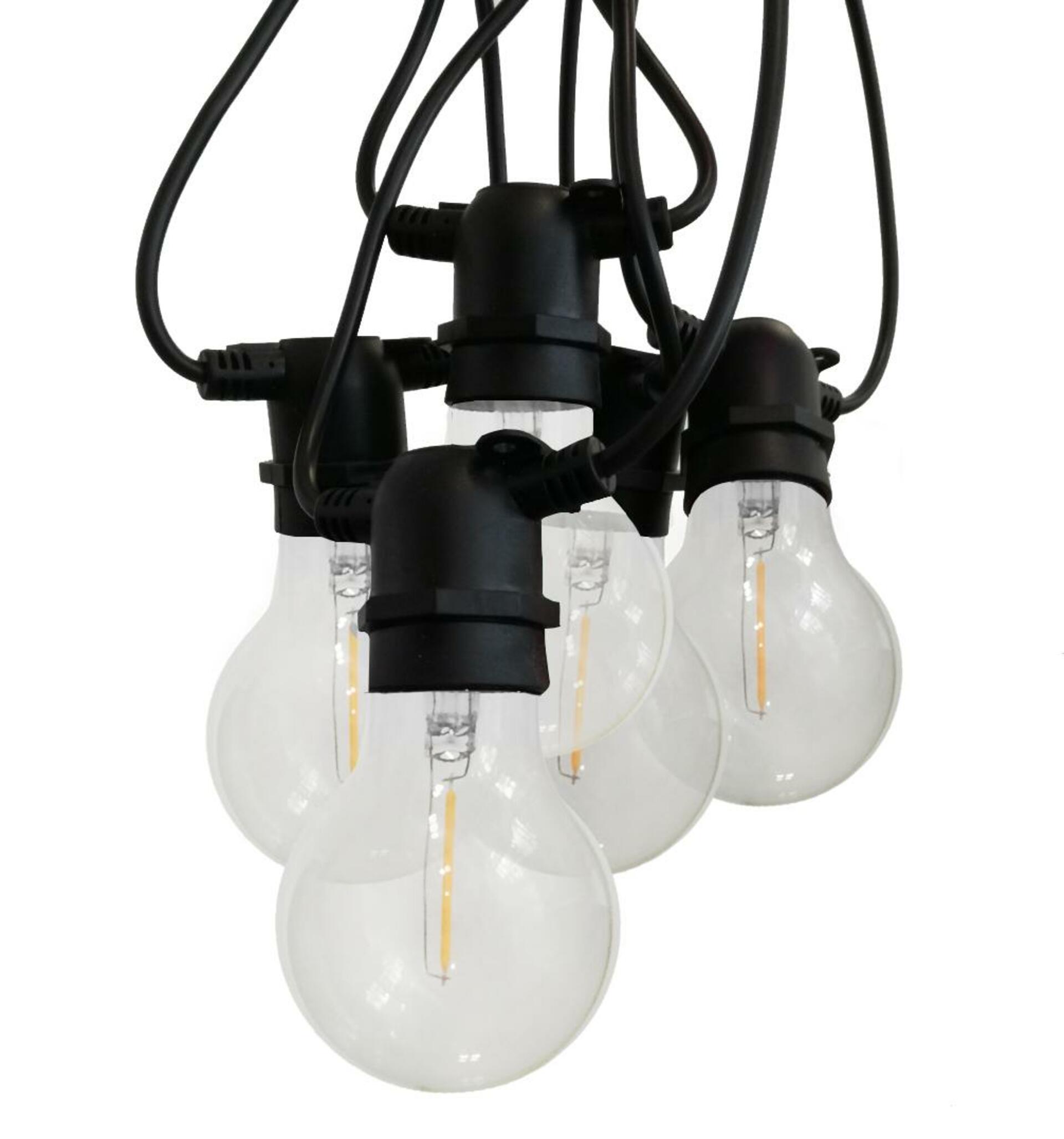 CENTURY LED FIESTA Světelný řetěz s 10 LED žárovkami čiré 6W E27 2200K 500Lm IP44 CEN FSTACL-062722