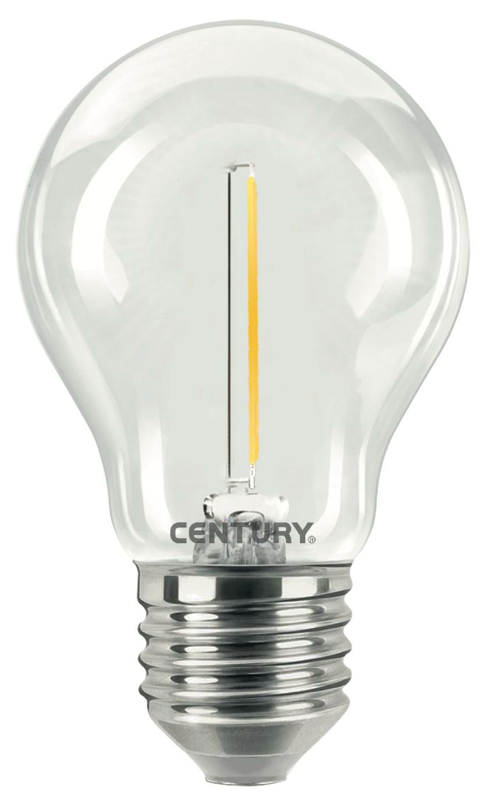 CENTURY LED FIESTA žárovka DECO čirá 0,6W E27 2200K 50Lm 36VDC IP44