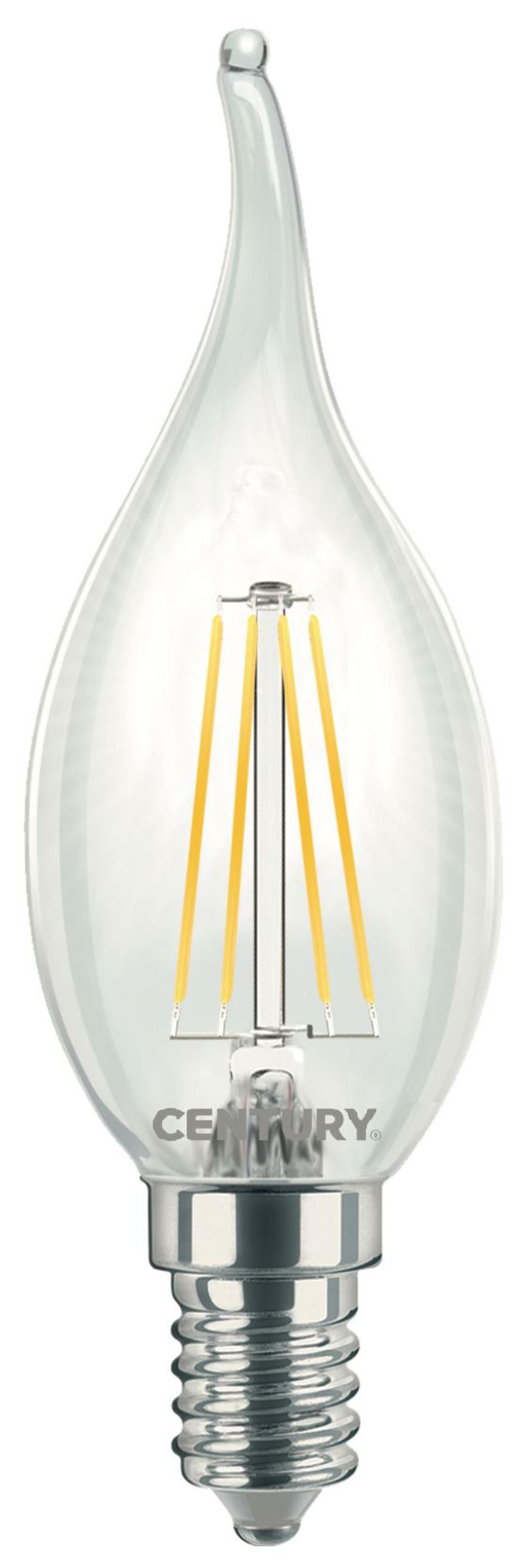 CENTURY LED FILAMENT SVÍČKA PLAMEN ČIRÁ 4W E14 2700K 470Lm 360d 35x118mm IP20 CEN INM1C-041427