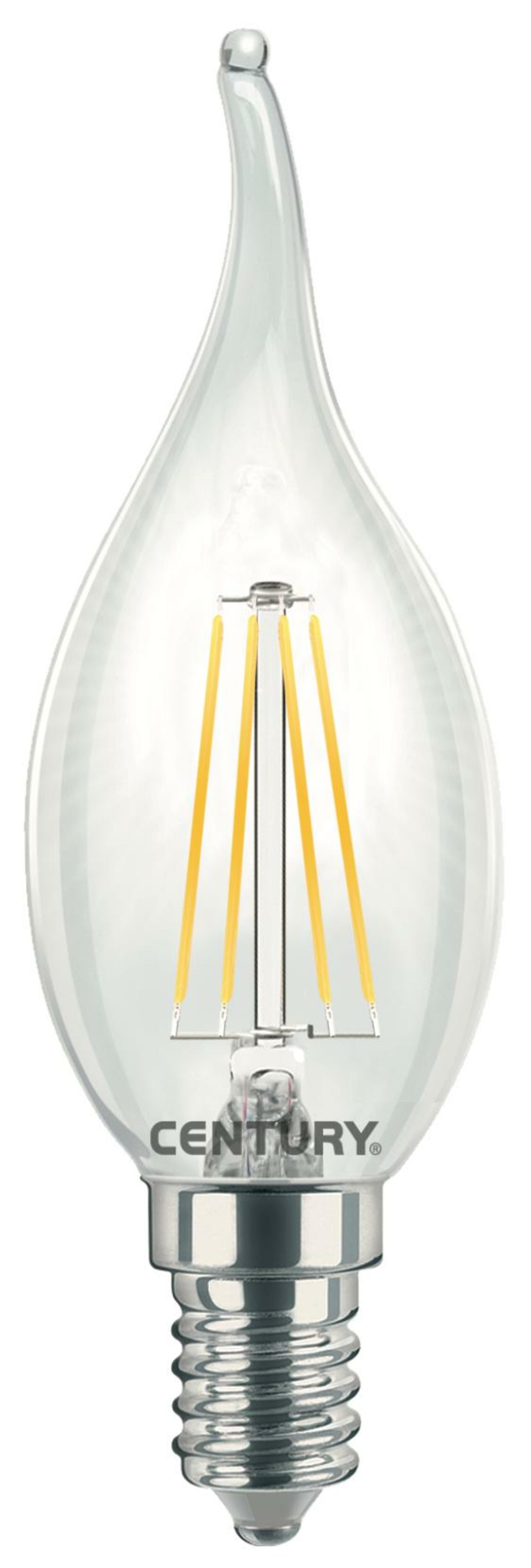 Levně CENTURY LED FILAMENT SVÍČKA PLAMEN ČIRÁ 4W E14 4000K 470Lm 360d 35x118mm IP20 CEN INM1C-041440