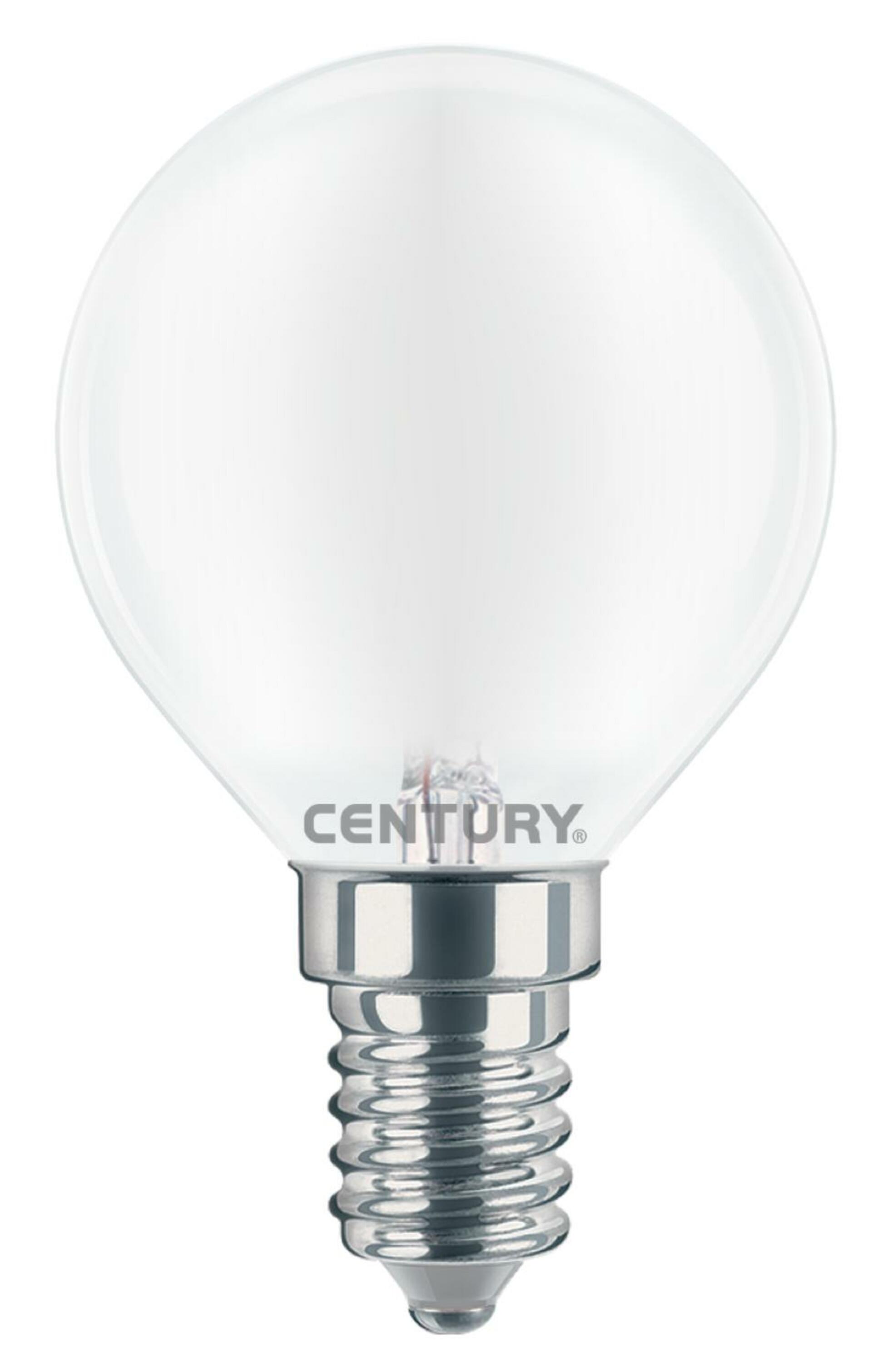 CENTURY LED FILAMENT MINI GLOBE SATEN 4W E14 6000K 470Lm 360d 45x80mm IP20 CEN INSH1G-041460