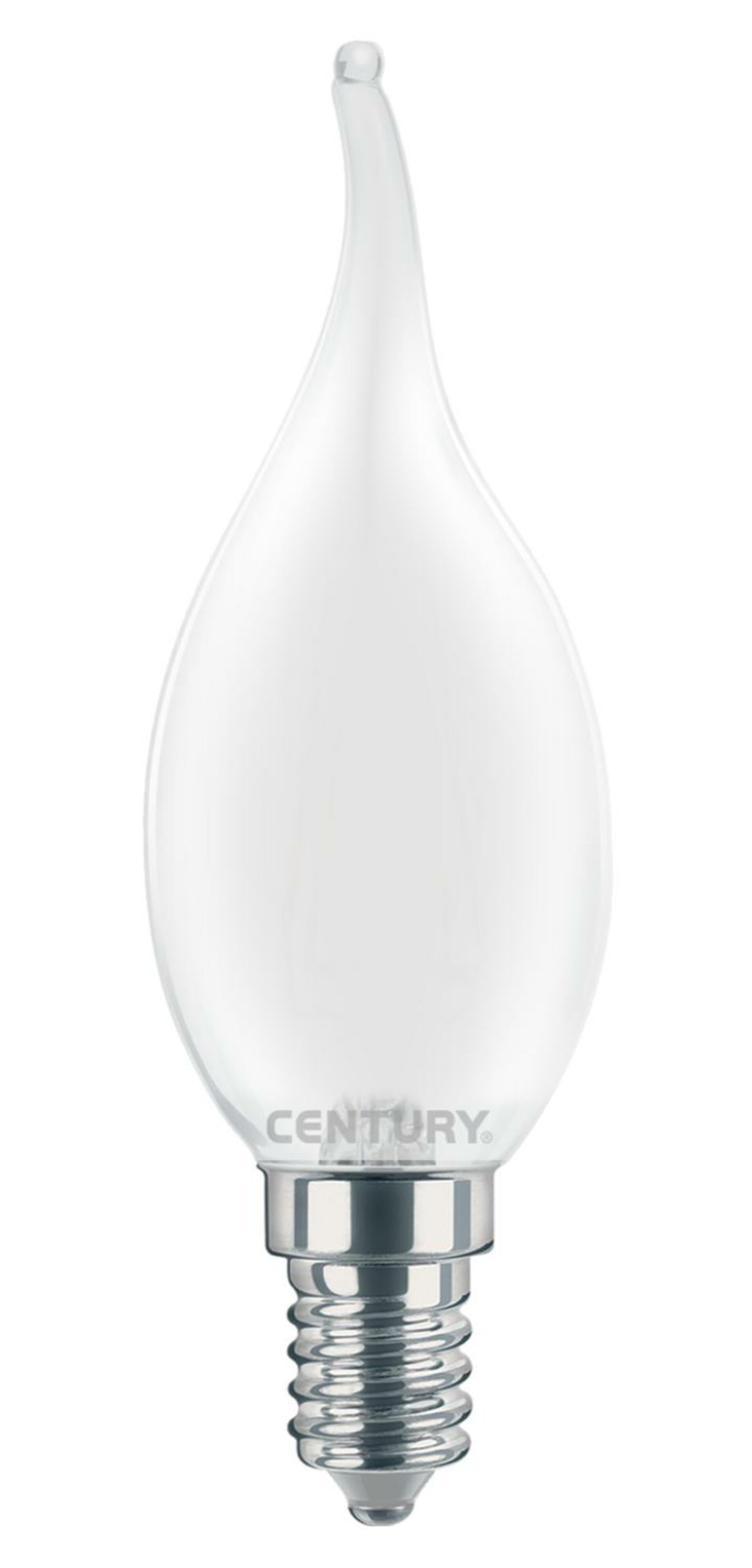 Levně CENTURY LED FILAMENT SVÍČKA PLAMEN SATÉN 4W E14 3000K 470Lm 360d 35x118mm IP20 CEN INSM1C-041430