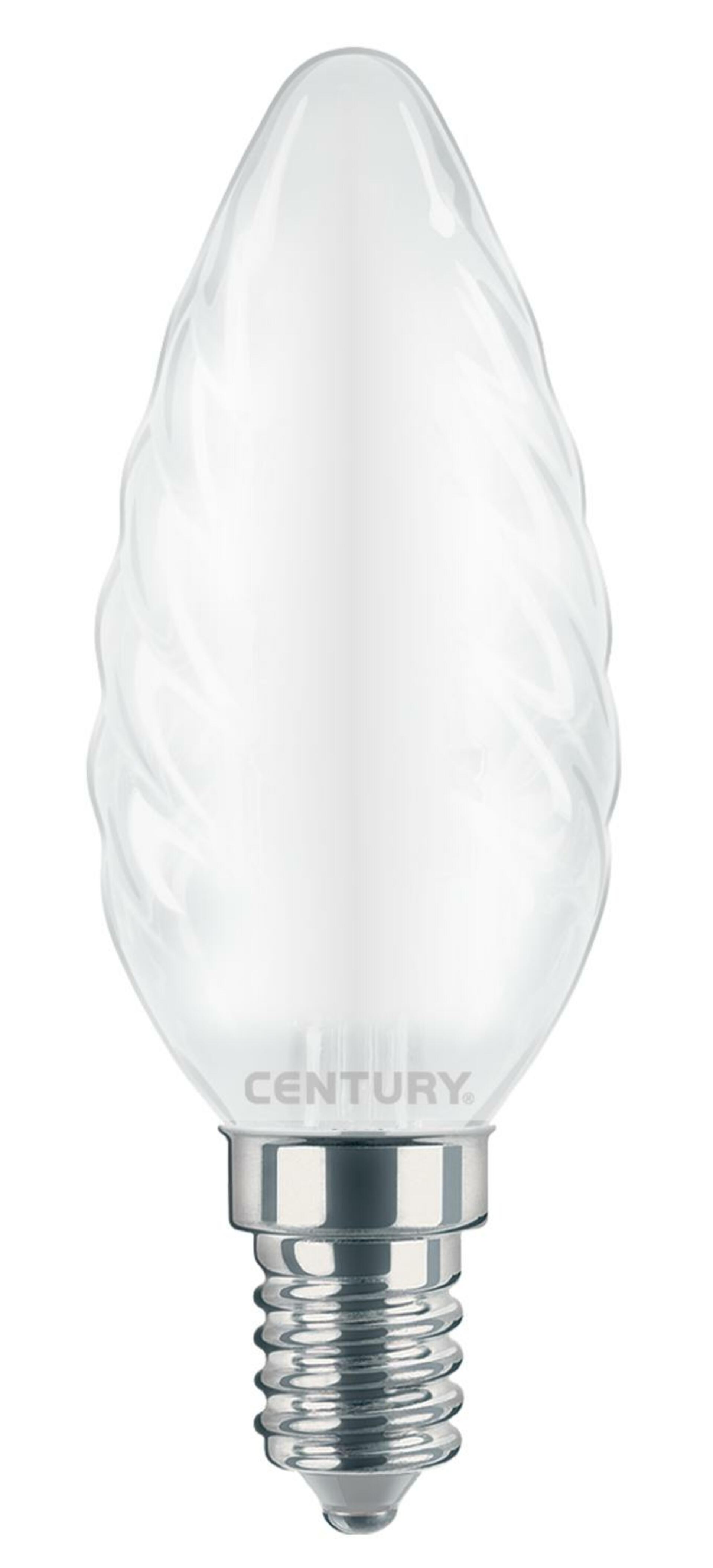 CENTURY LED FILAMENT SVÍČKA TWIST SATÉN 4W E14 3000K 470Lm 360d 35x97mm IP20 CEN INSTOR-041430