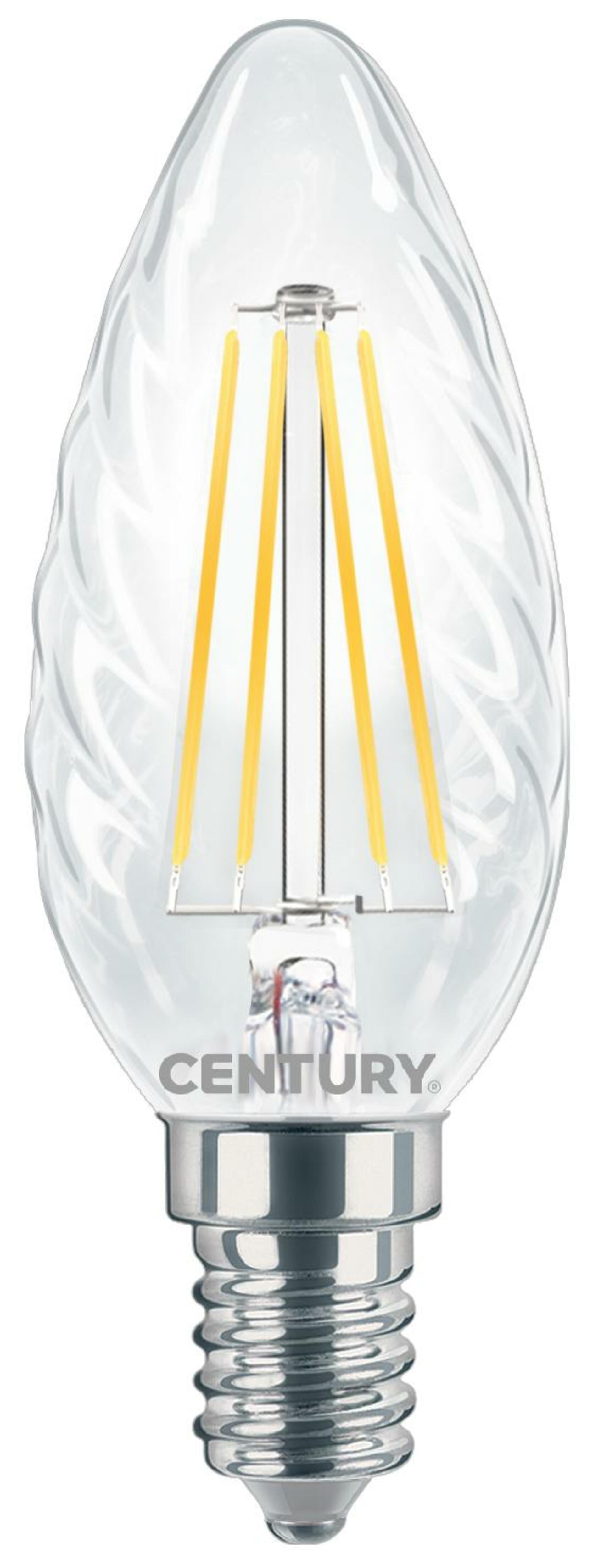 CENTURY LED FILAMENT SVÍČKA TWIST ČIRÁ 4W E14 2700K 470Lm 360d 35x98mm IP20 CEN INTOR-041427