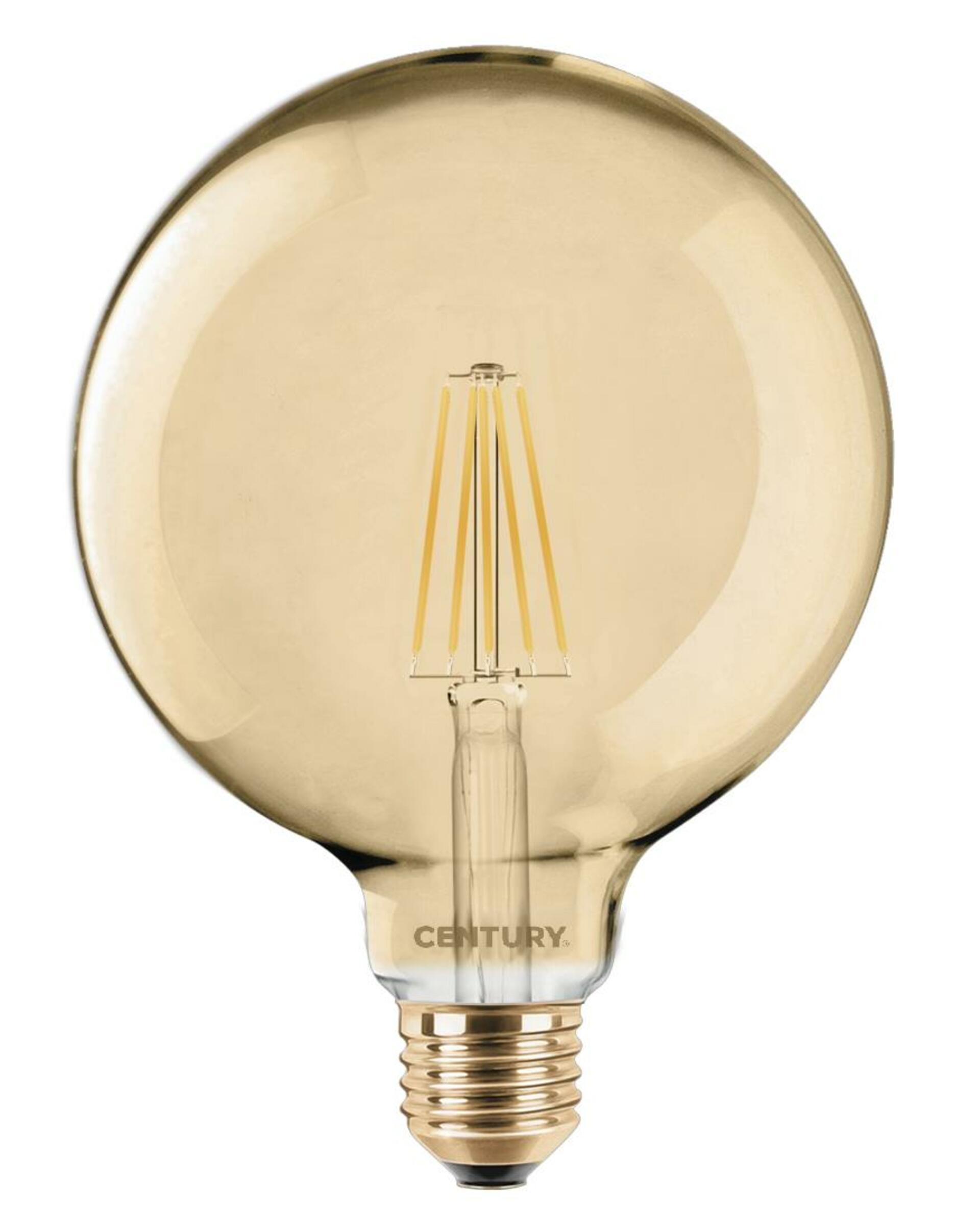 CENTURY LED FILAMENT GLOBE 125mm EPOCA 10W E27 2200K 806Lm 360d 125x174mm IP20 CEN INVG125-102722