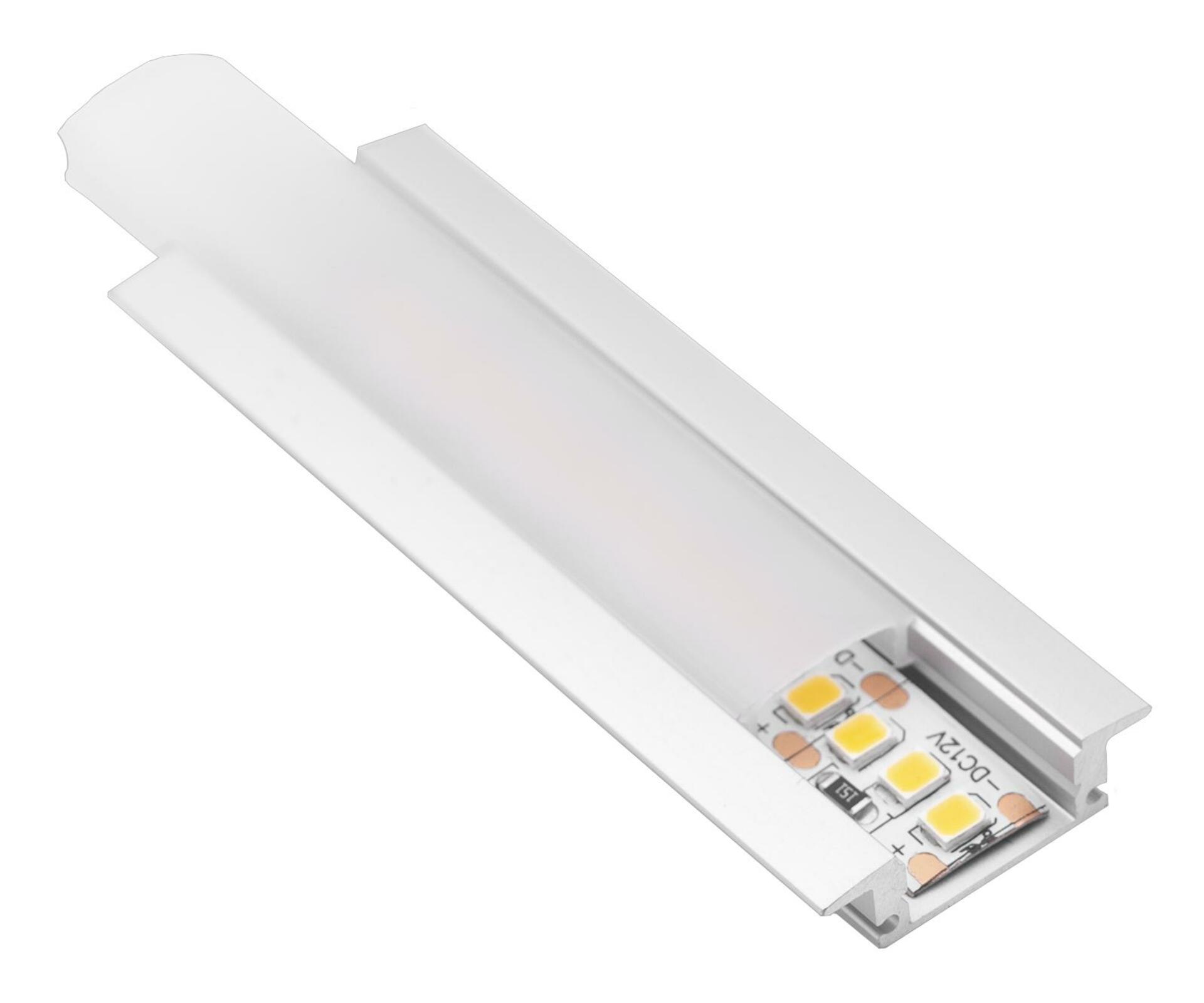 Levně CENTURY AL PROFIL pro LED pásek 15mm plochý zapuštěný opálový kryt 25x8mm IP20 délka 2m CEN KPRI-2508