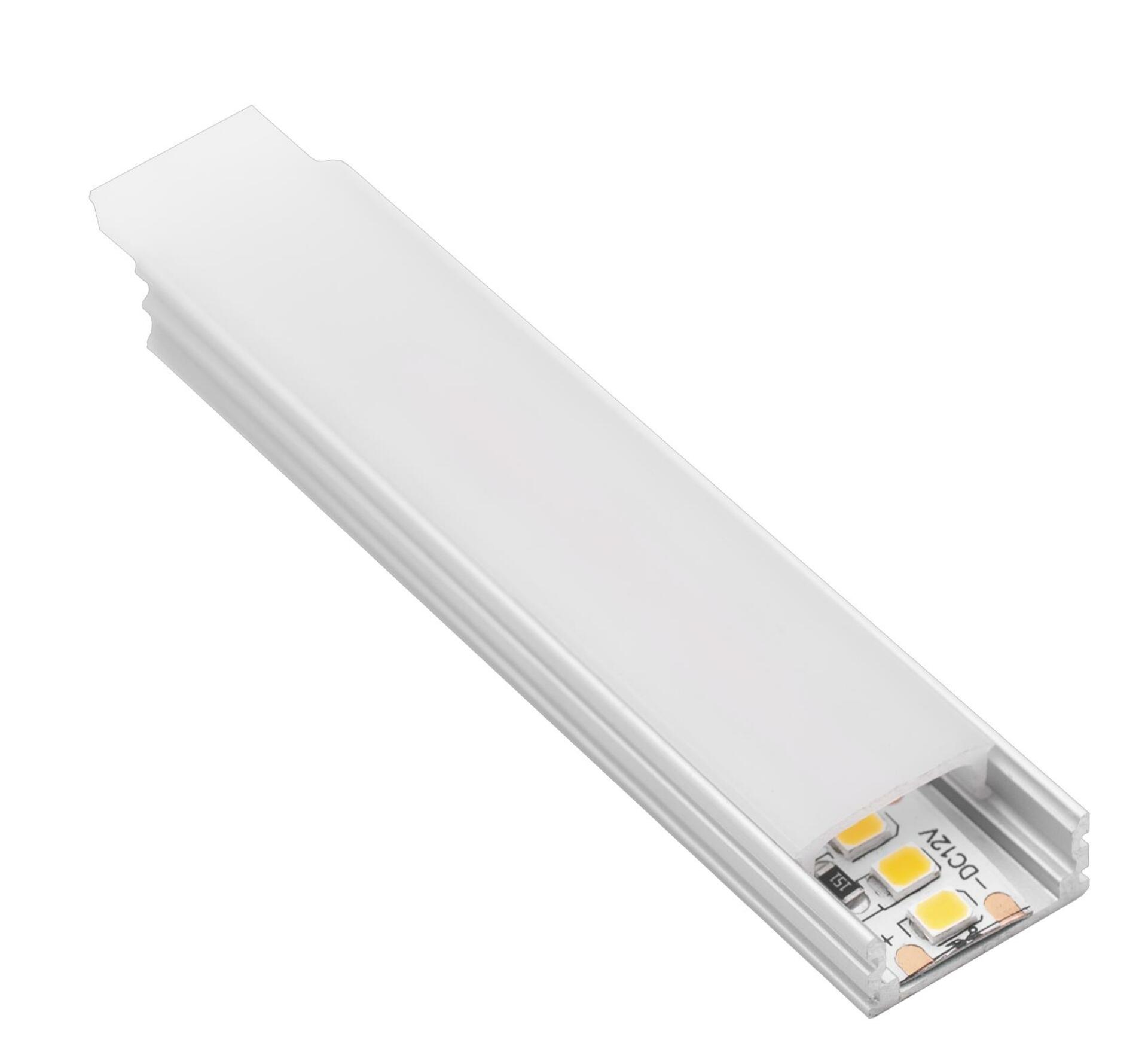 CENTURY AL PROFIL pro LED pásek 10mm plochý opálový kryt 17x8mm IP20 délka 2m CEN KPRS-1708