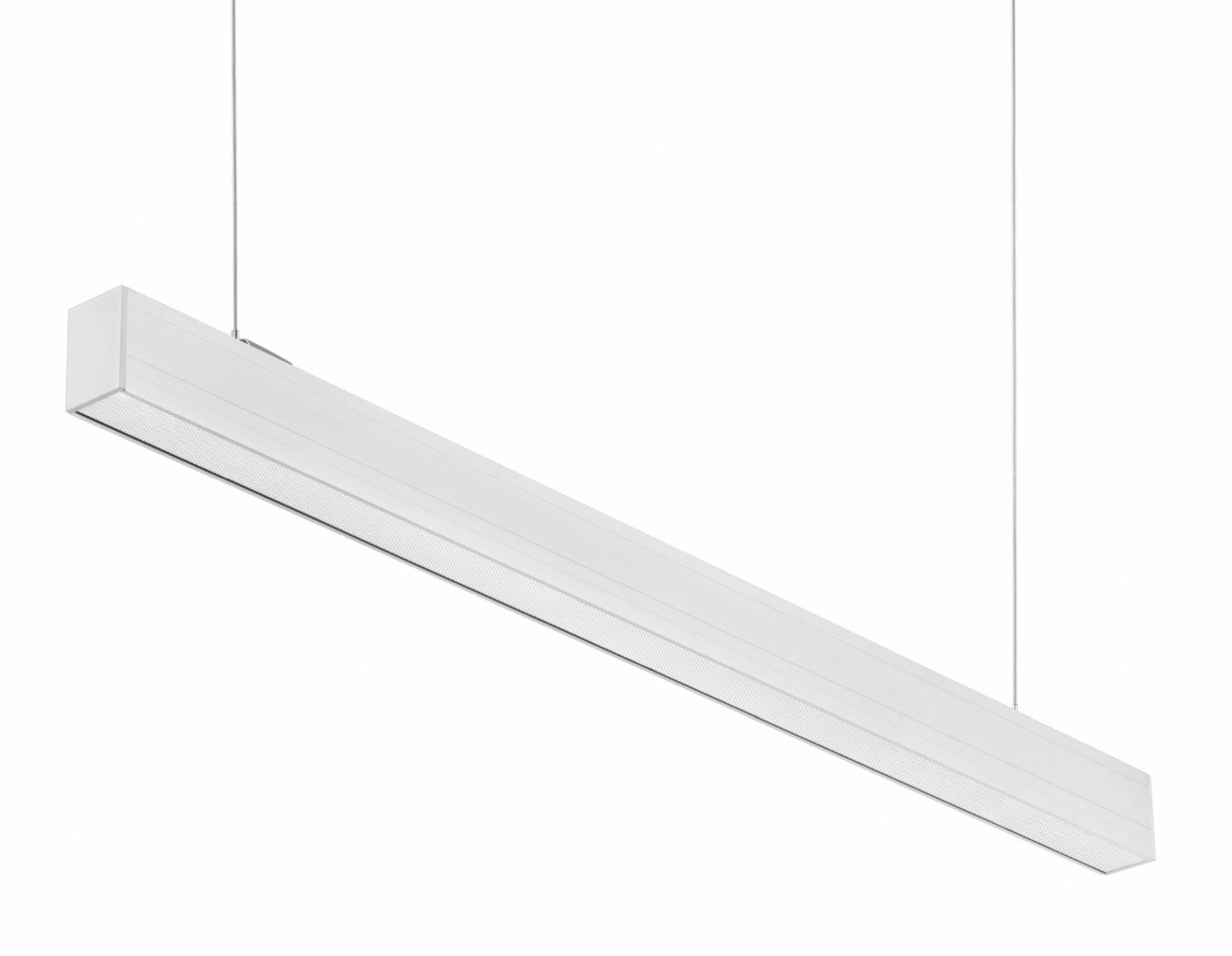 CENTURY LED liniové svítidlo LINKY závěsné MICROPRISMA 32W, 3200lm,4000K,Ra80, UGR19, 90d, IP20 ,1131x50x75mm, včetně 2ks závěsů 1,5m