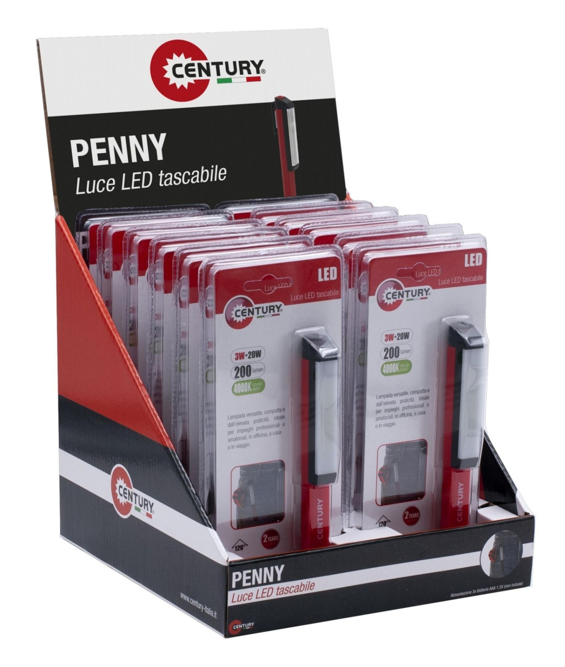 Levně CENTURY LED FLASHLIGHT 3W 4000K 200lm IP20 CEN PNY-030040