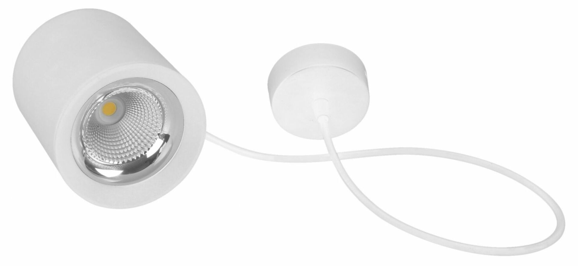 Levně CENTURY STROPNÍ LED SVÍTIDLO RONDO ZÁVĚSNÉ BÍLÉ 110x123mm 15W/230VAC 4000K 1275Lm 45d IP20 závěs 150cm CEN RNDBIP-1511040